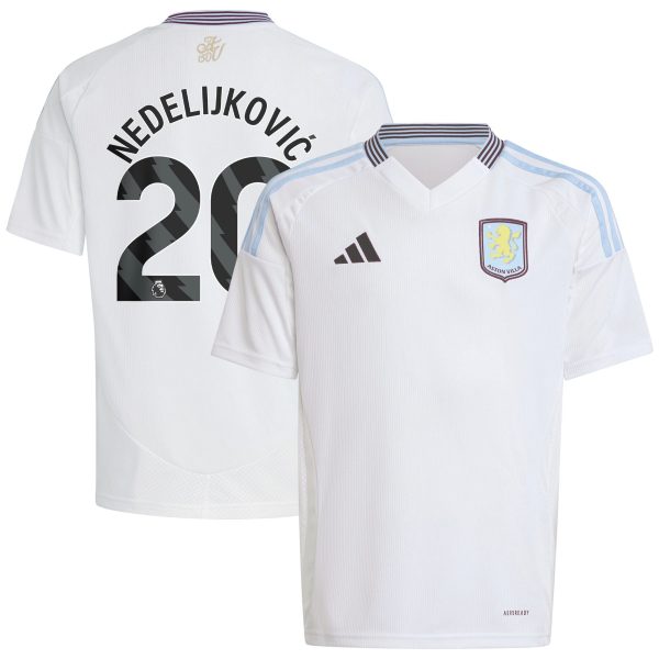 aston villa adidas away shirt 2024-25 – kids with nedeljković 20 printing Collection | Official Aston Villa Shirts