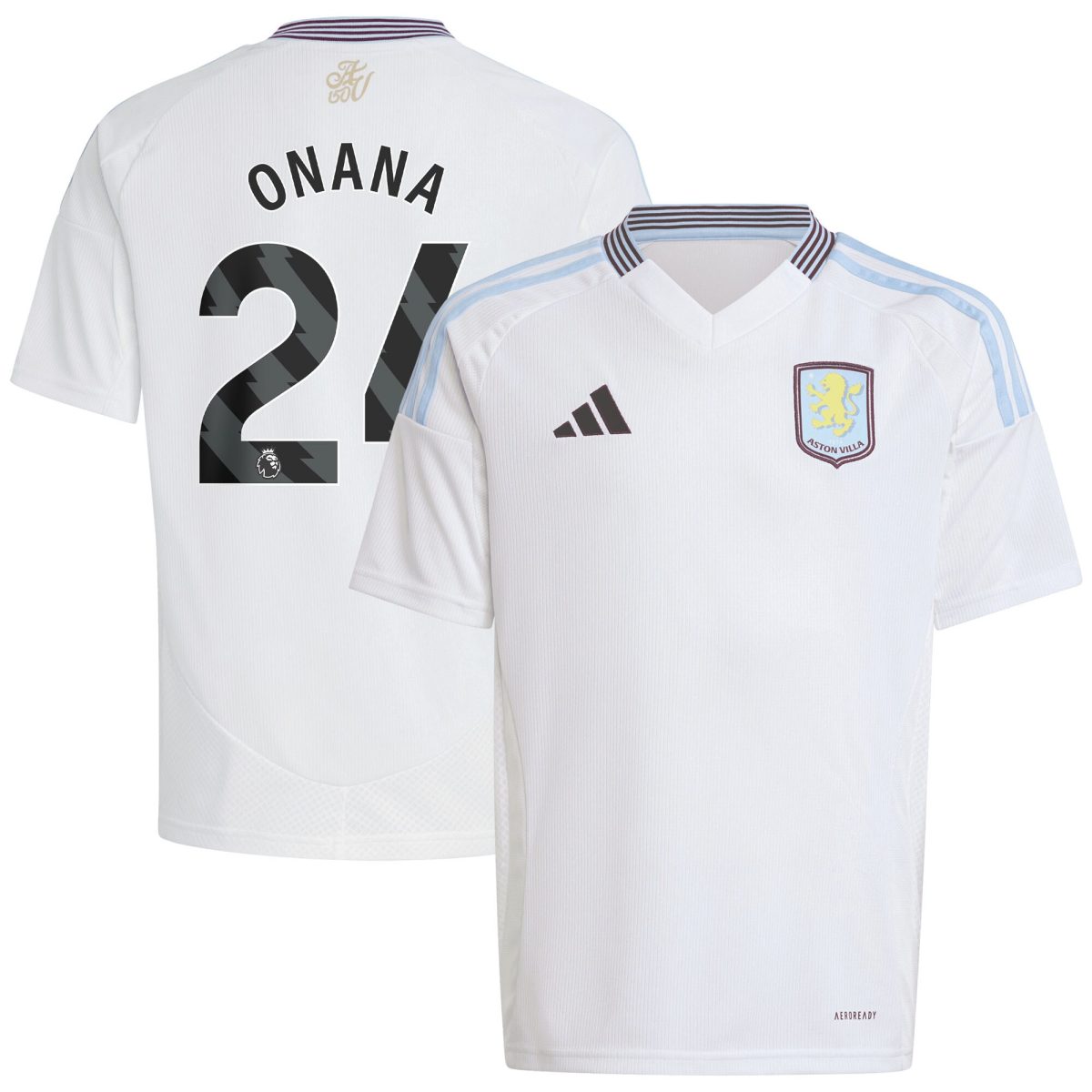 aston villa adidas away shirt 2024-25 – kids with onana 24 printing Collection | Official Aston Villa Shirts