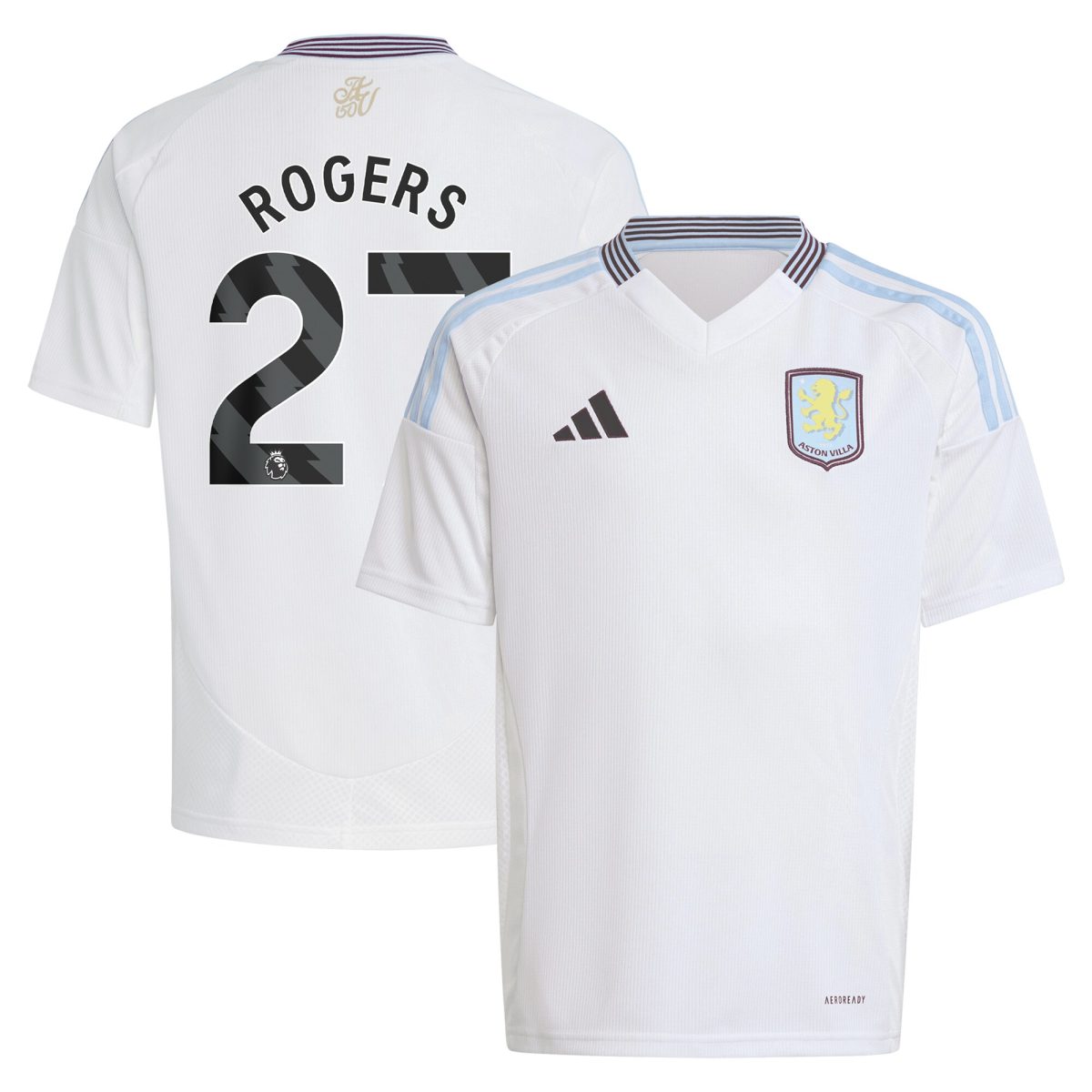 aston villa adidas away shirt 2024-25 – kids with rogers 27 printing Collection | Official Aston Villa Shirts