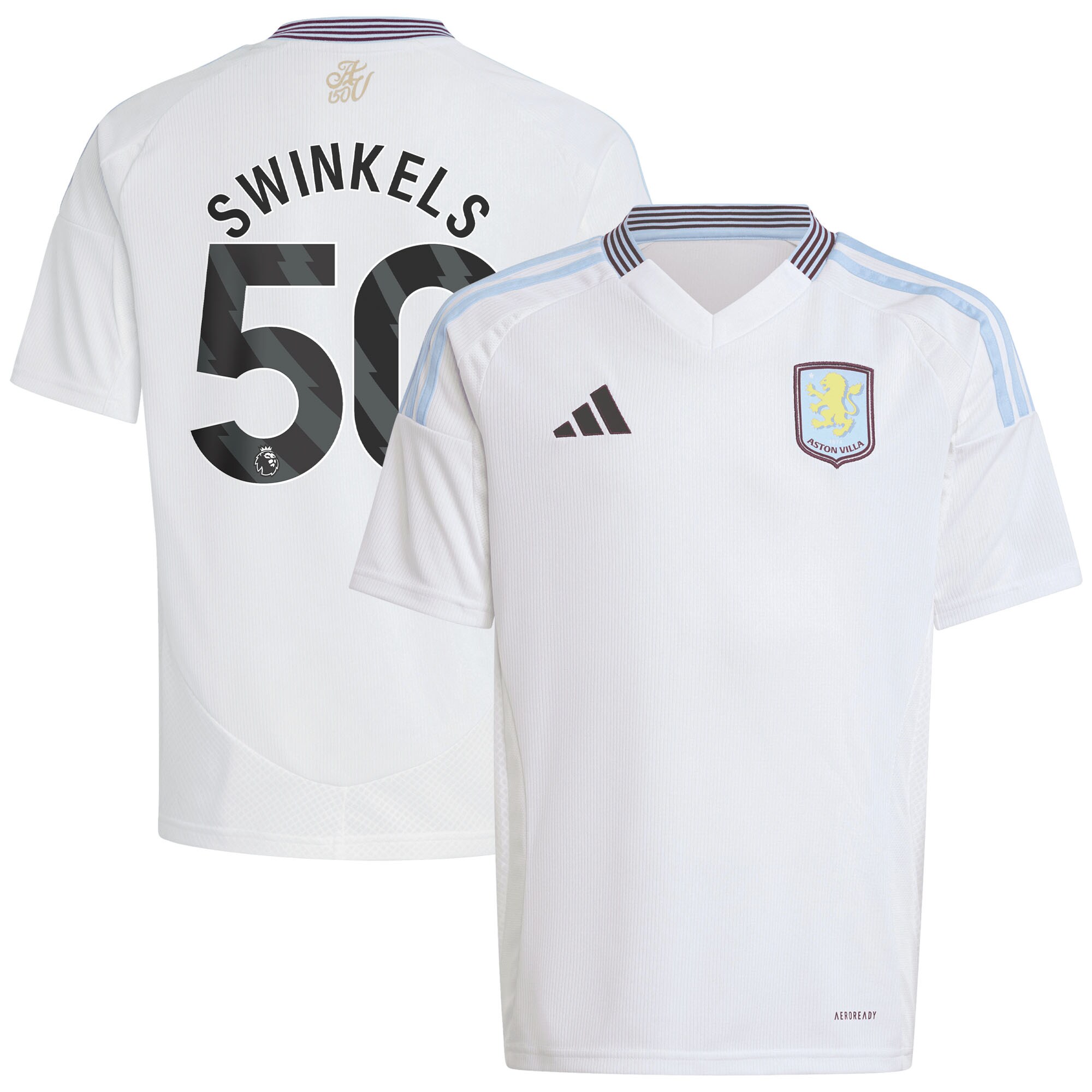 aston villa adidas away shirt 2024-25 – kids with swinkels 50 printing Collection | Official Aston Villa Shirts