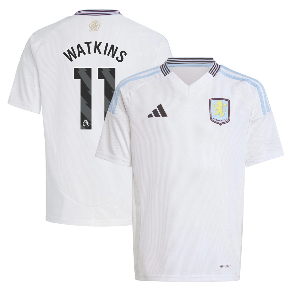 aston villa adidas away shirt 2024-25 – kids with watkins 11 printing Collection | Official Aston Villa Shirts