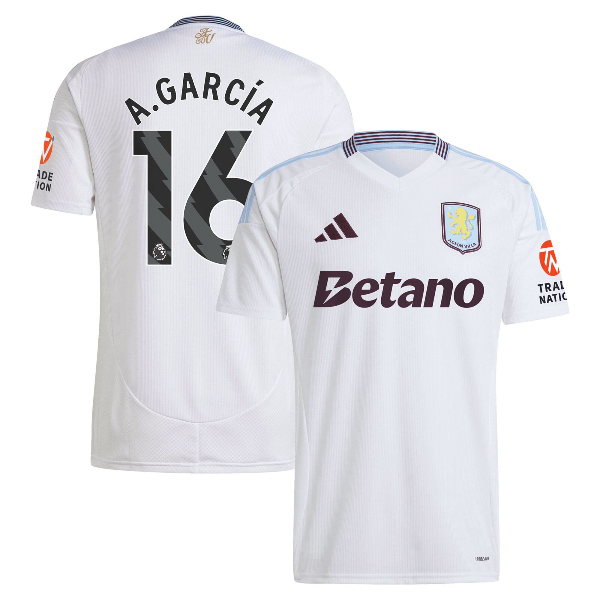aston villa adidas away shirt 2024-25 with a.garcía 16 printing Collection | Official Aston Villa Shirts
