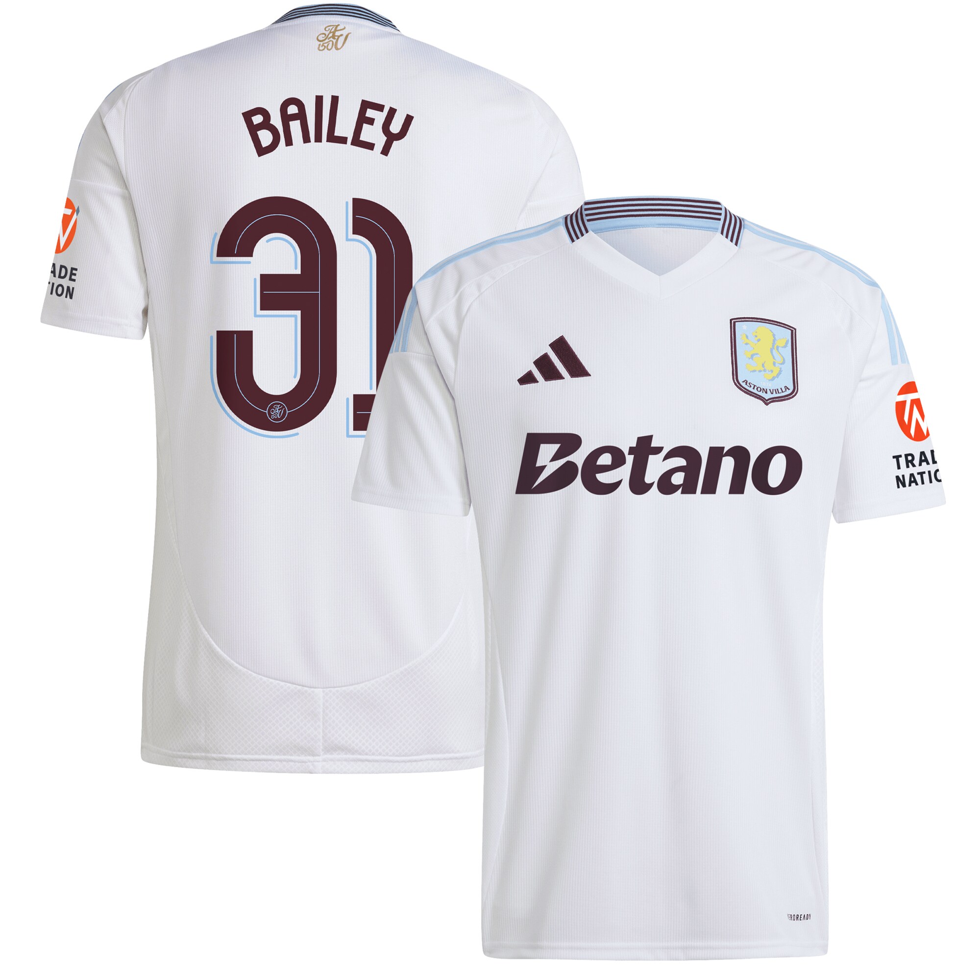 aston villa adidas away shirt 2024-25 with bailey 31 cup printing Collection | Official Aston Villa Shirts