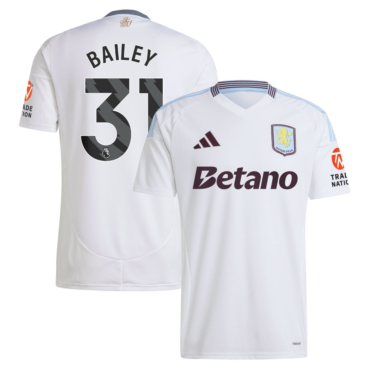 aston villa adidas away shirt 2024-25 with bailey 31 printing Collection | Official Aston Villa Shirts