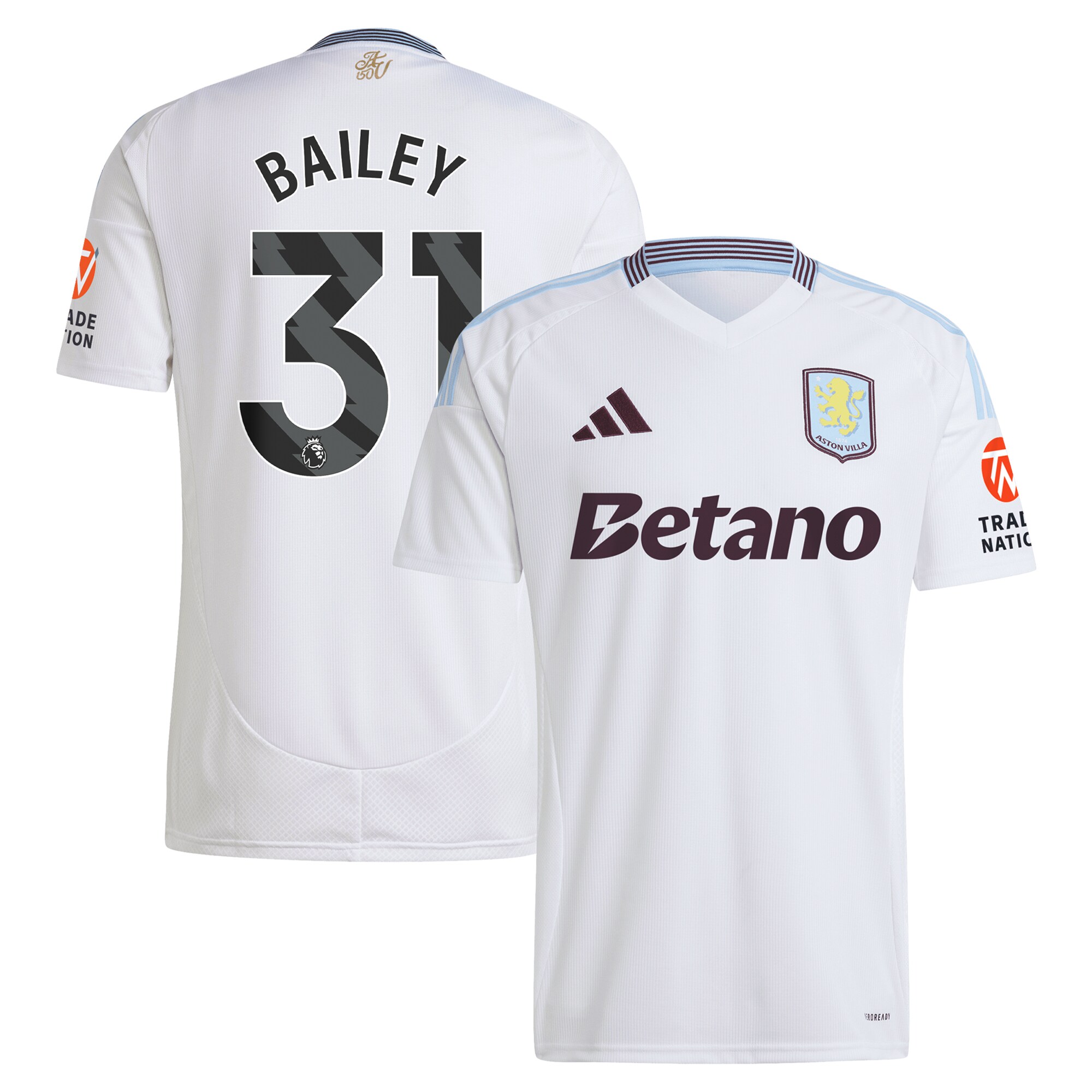 aston villa adidas away shirt 2024-25 with bailey 31 printing Collection | Official Aston Villa Shirts