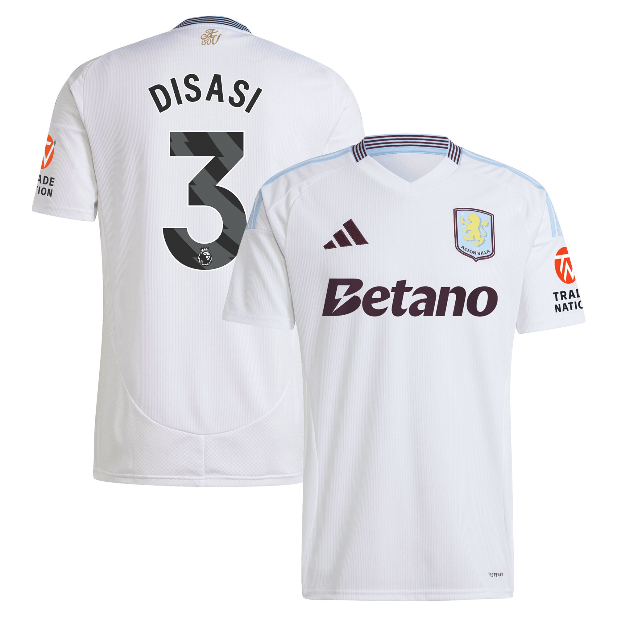 aston villa adidas away shirt 2024-25 with disasi 3 printing Collection | Official Aston Villa Shirts