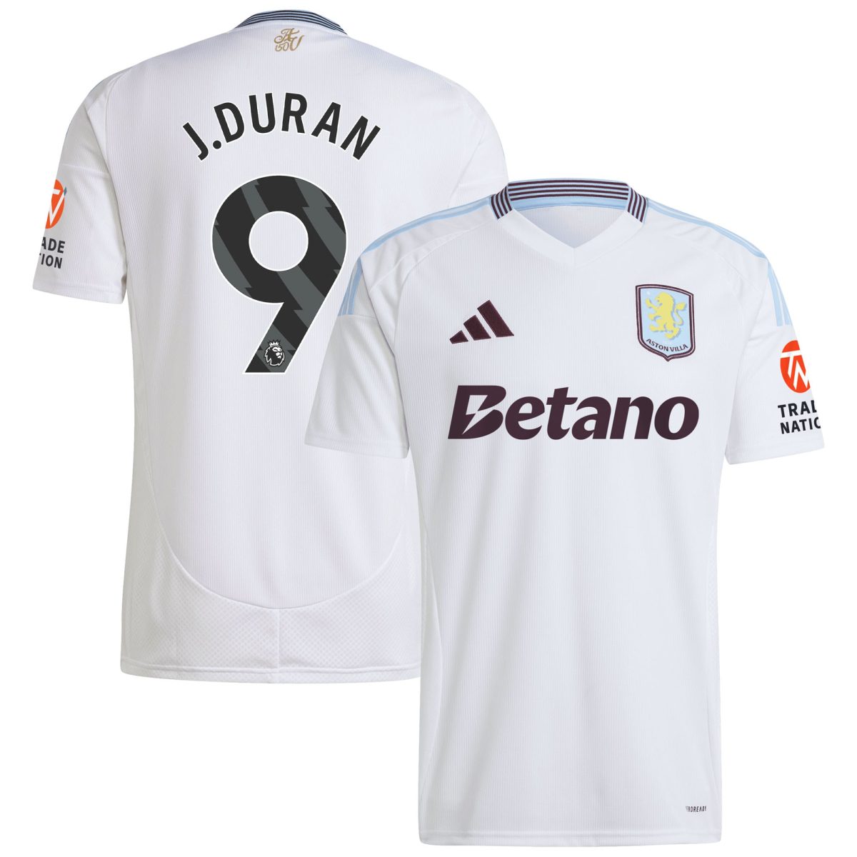 aston villa adidas away shirt 2024-25 with j.duran 9 printing Collection | Official Aston Villa Shirts
