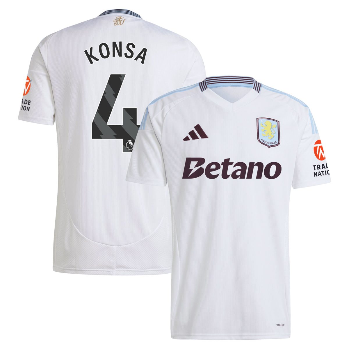 aston villa adidas away shirt 2024-25 with konsa 4 printing Collection | Official Aston Villa Shirts