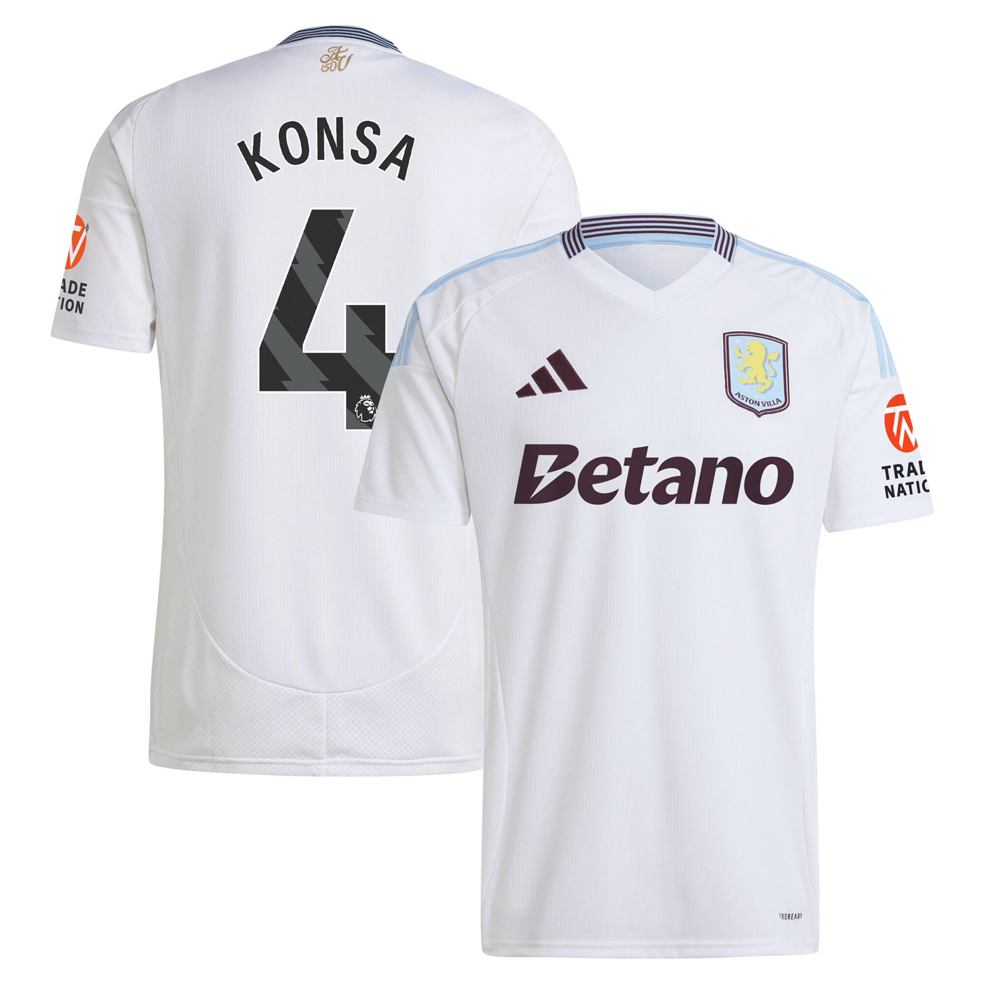 aston villa adidas away shirt 2024-25 with konsa 4 printing Collection | Official Aston Villa Shirts