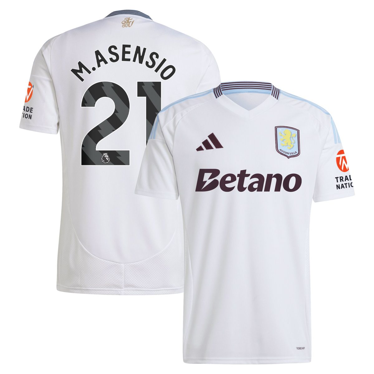 aston villa adidas away shirt 2024-25 with m.asensio 21 printing Collection | Official Aston Villa Shirts