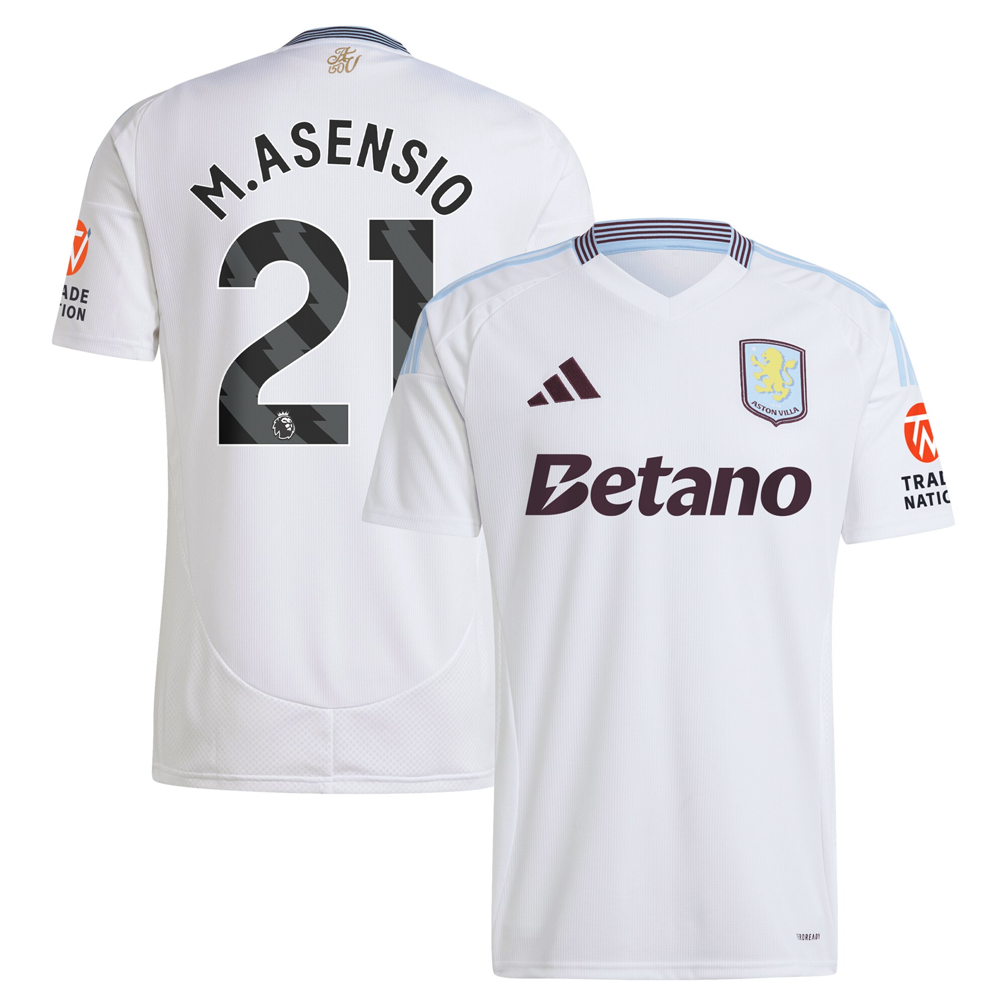 aston villa adidas away shirt 2024-25 with m.asensio 21 printing Collection | Official Aston Villa Shirts