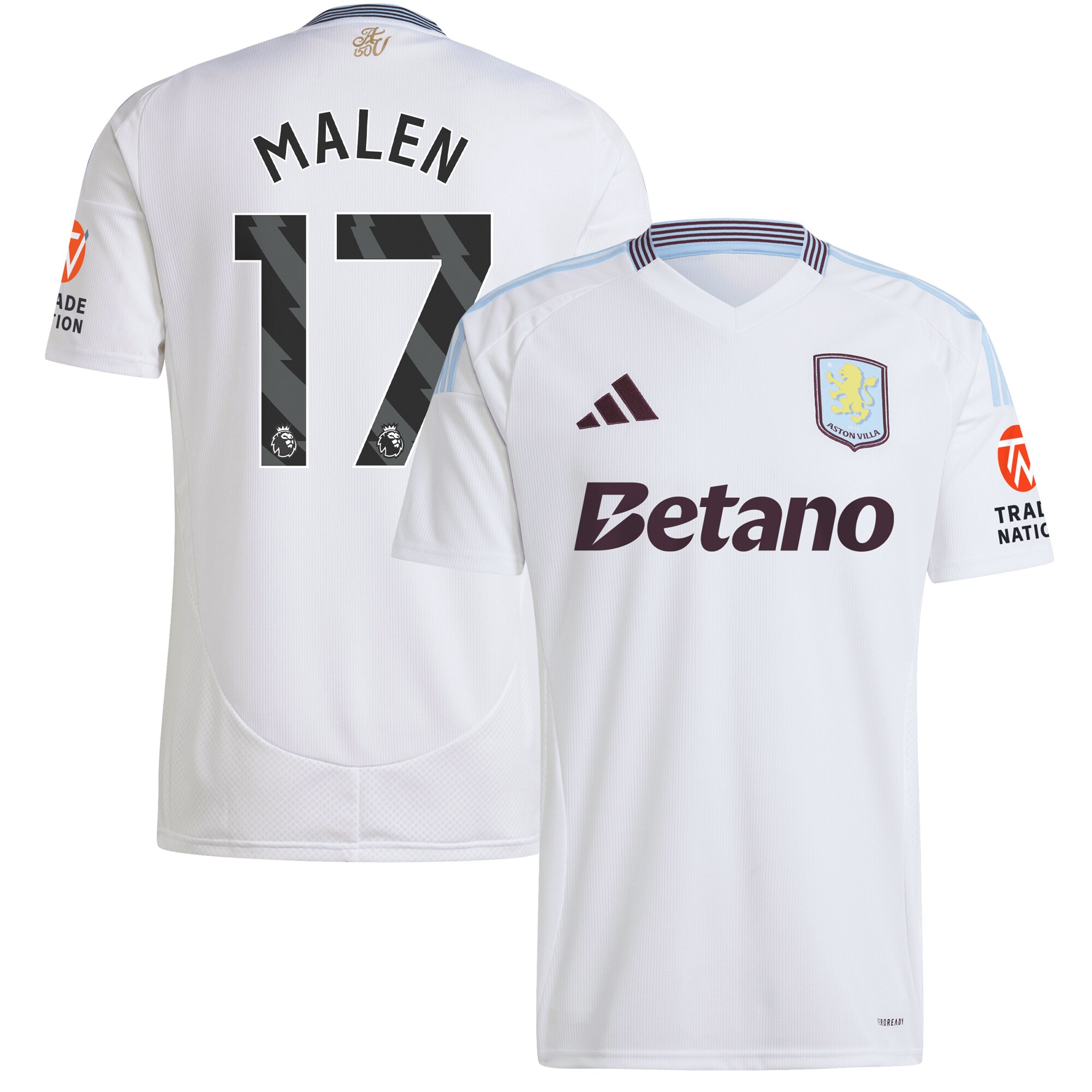 aston villa adidas away shirt 2024-25 with malen 17 printing Collection | Official Aston Villa Shirts
