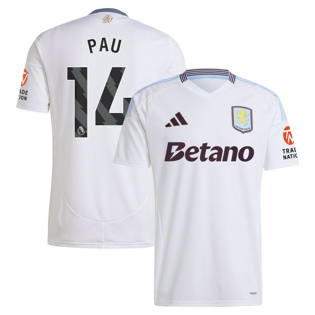 aston villa adidas away shirt 2024-25 with pau 14 printing Collection | Official Aston Villa Shirts