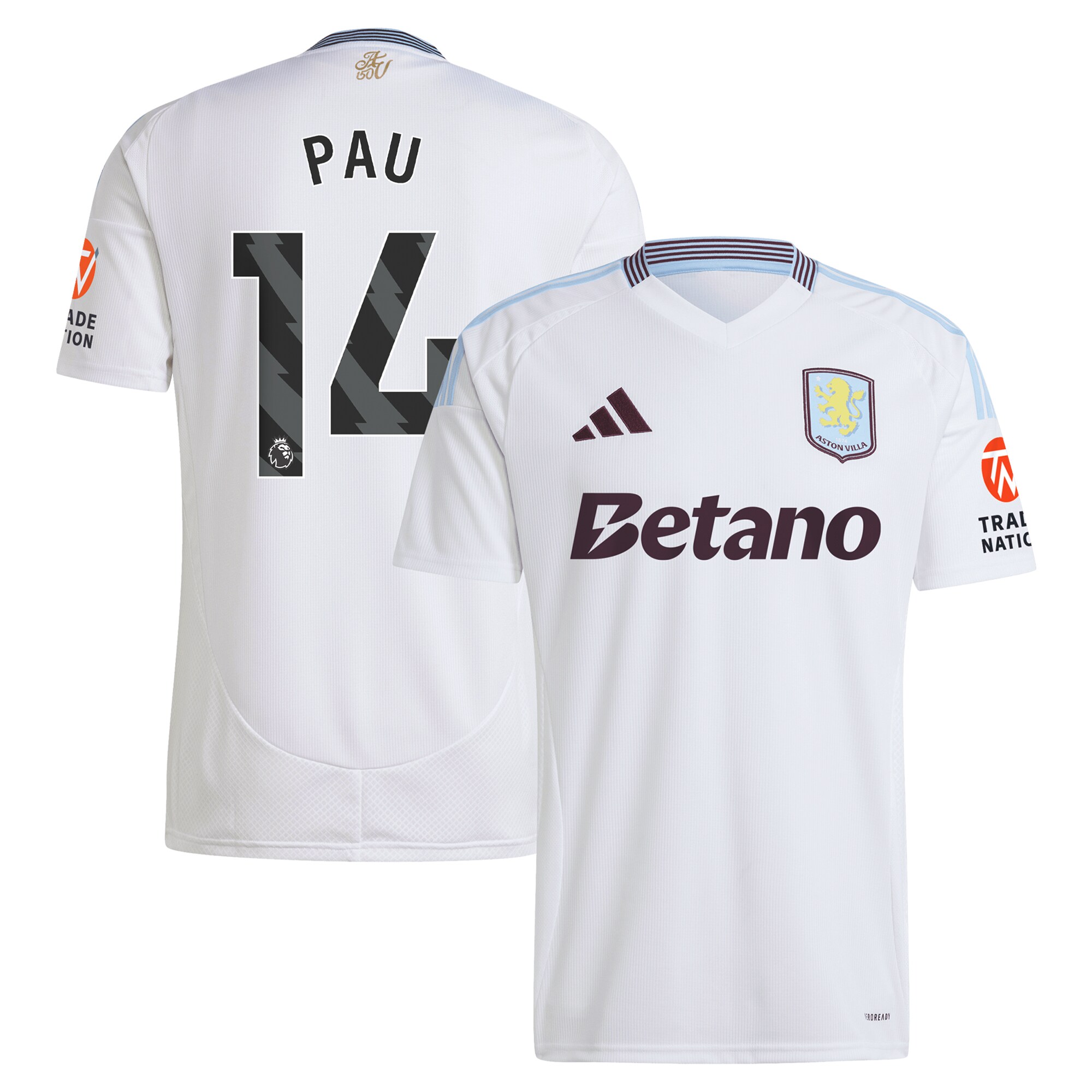 aston villa adidas away shirt 2024-25 with pau 14 printing Collection | Official Aston Villa Shirts