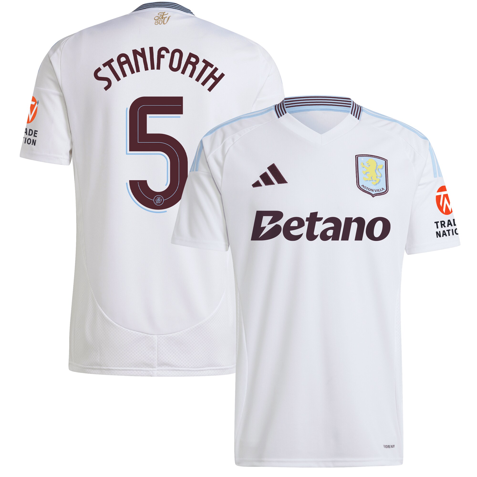 aston villa adidas away shirt 2024-25 with staniforth 5 cup printing Collection | Official Aston Villa Shirts