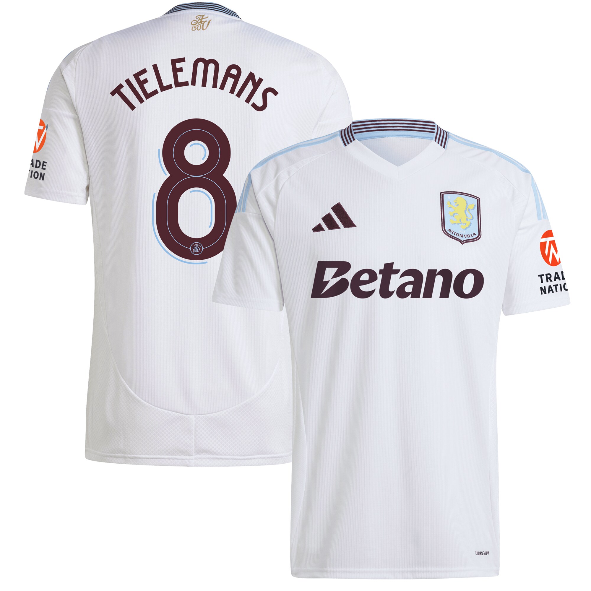 aston villa adidas away shirt 2024-25 with tielemans 8 cup printing Collection | Official Aston Villa Shirts