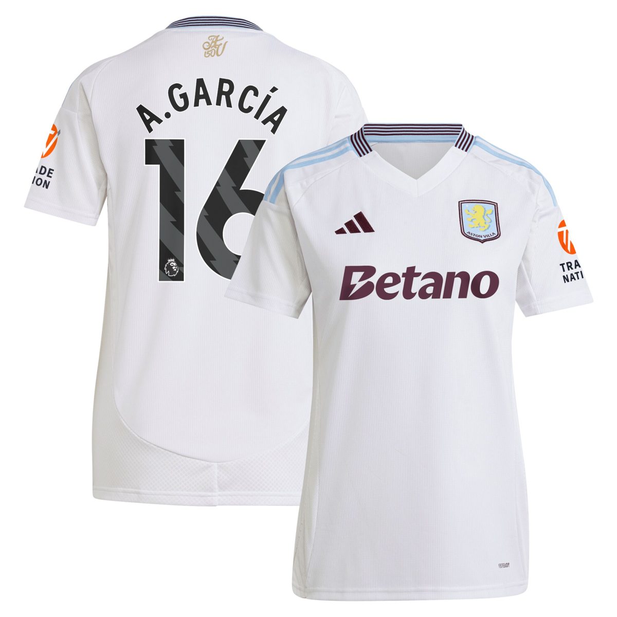 aston villa adidas away shirt 2024-25 – womens with a.garcía 16 printing Collection | Official Aston Villa Shirts