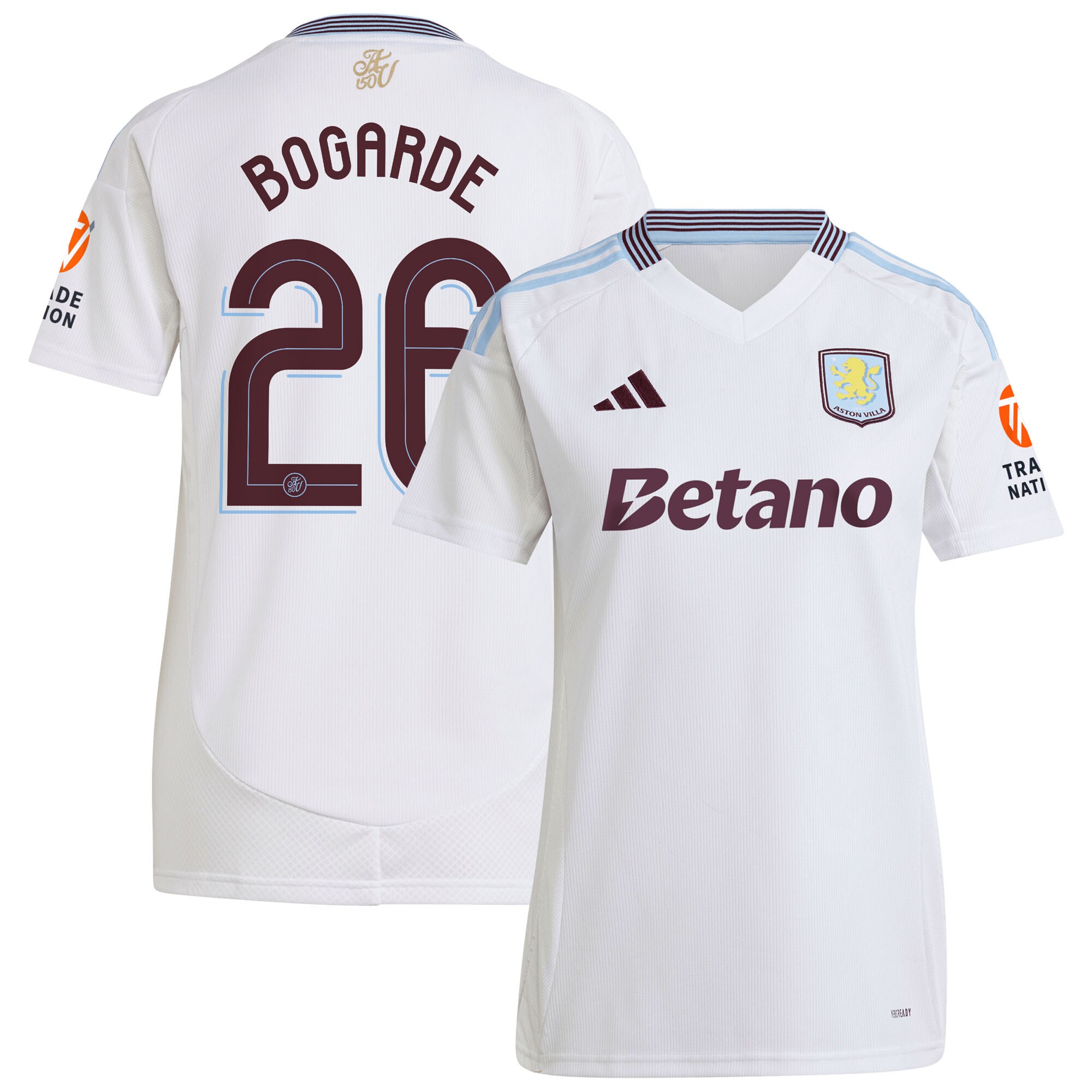 aston villa adidas away shirt 2024-25 – womens with bogarde 26 cup printing Collection | Official Aston Villa Shirts