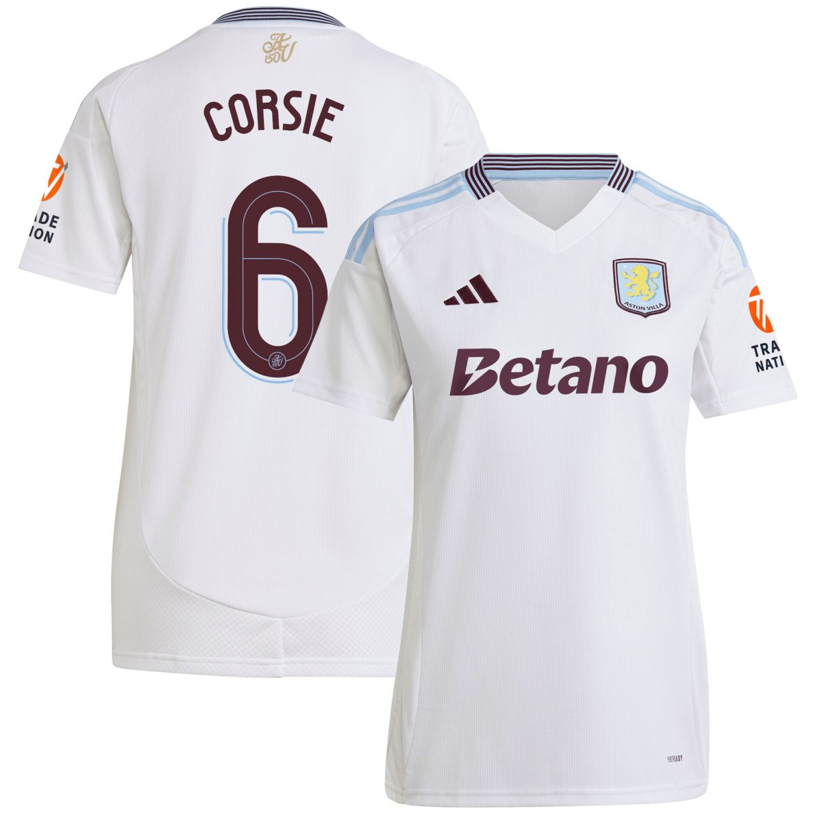 aston villa adidas away shirt 2024-25 – womens with corsie 6 cup printing Collection | Official Aston Villa Shirts