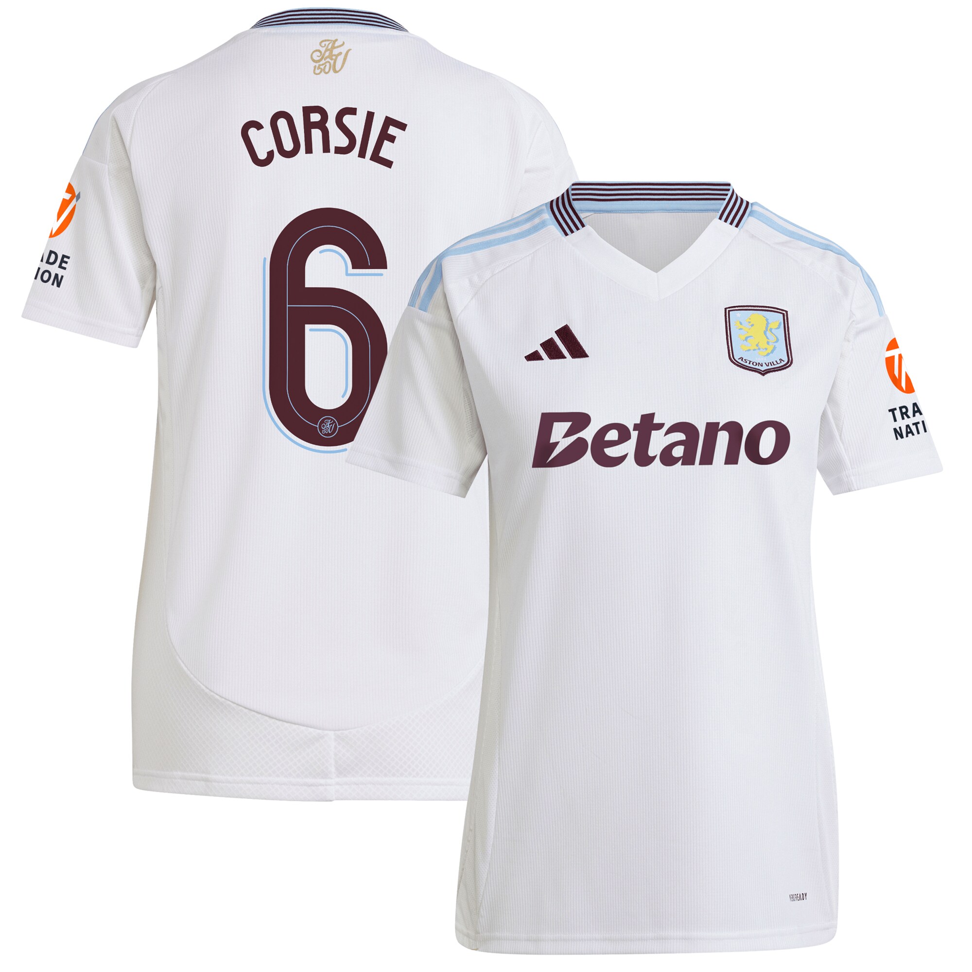 aston villa adidas away shirt 2024-25 – womens with corsie 6 cup printing Collection | Official Aston Villa Shirts
