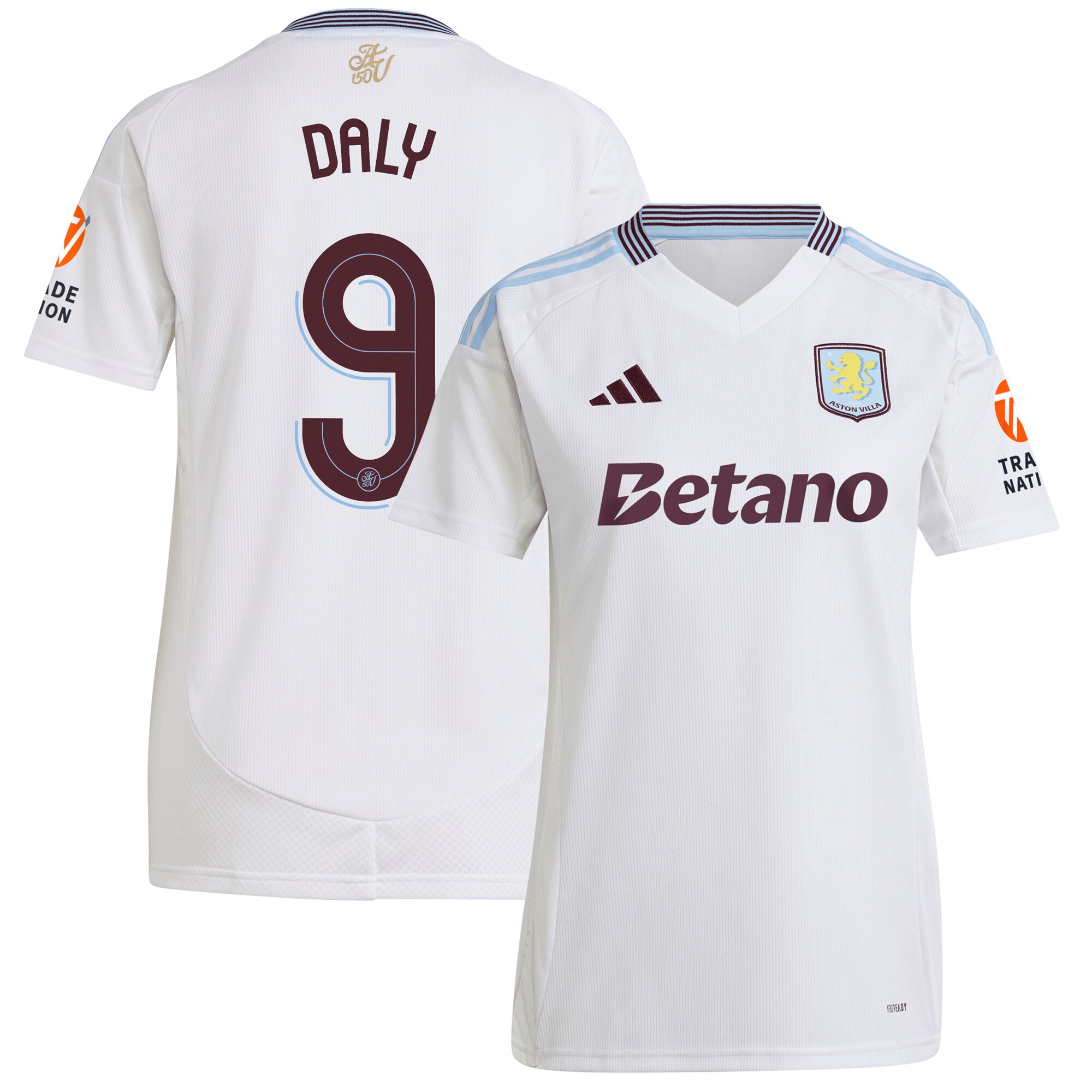 aston villa adidas away shirt 2024-25 – womens with daly 9 cup printing Collection | Official Aston Villa Shirts