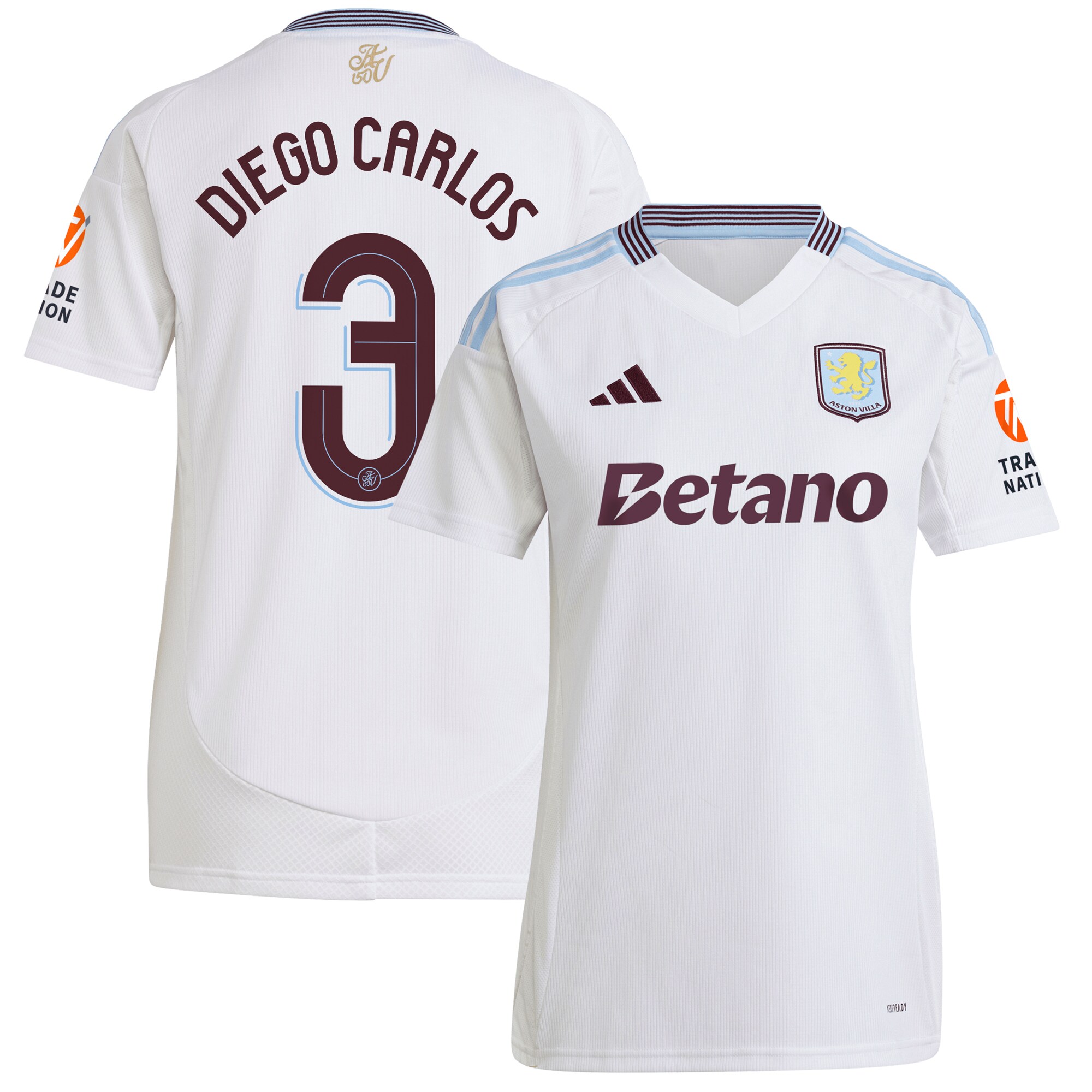 aston villa adidas away shirt 2024-25 – womens with diego carlos 3 cup printing Collection | Official Aston Villa Shirts