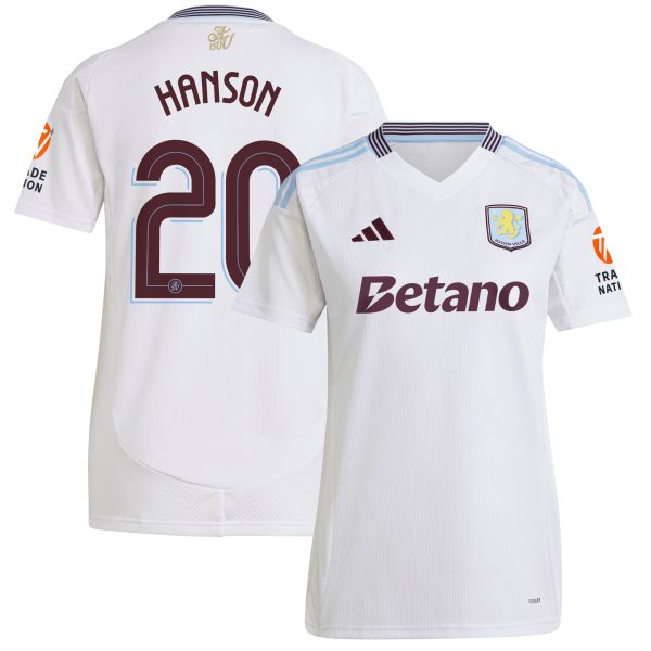 aston villa adidas away shirt 2024-25 – womens with hanson 20 cup printing Collection | Official Aston Villa Shirts