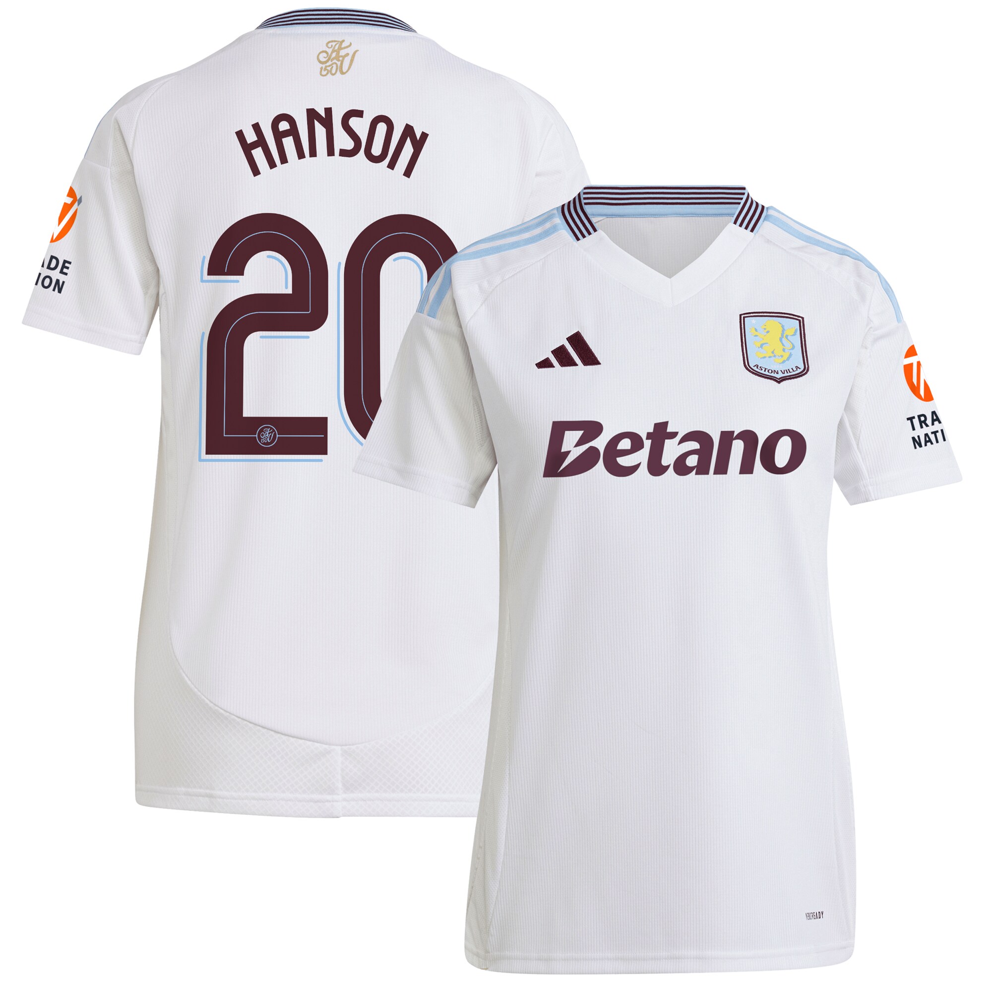 aston villa adidas away shirt 2024-25 – womens with hanson 20 cup printing Collection | Official Aston Villa Shirts
