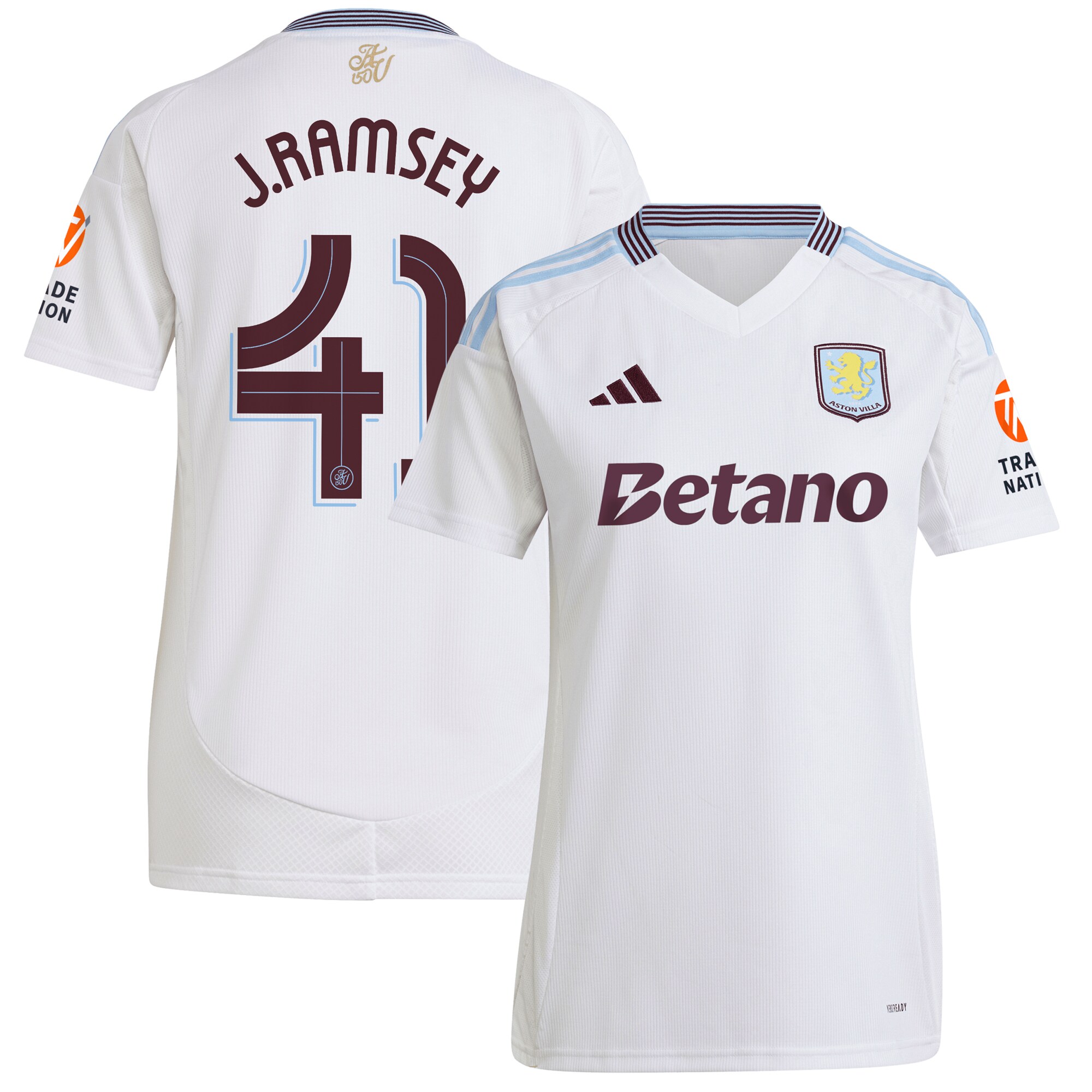 aston villa adidas away shirt 2024-25 – womens with j. ramsey 41 cup printing Collection | Official Aston Villa Shirts