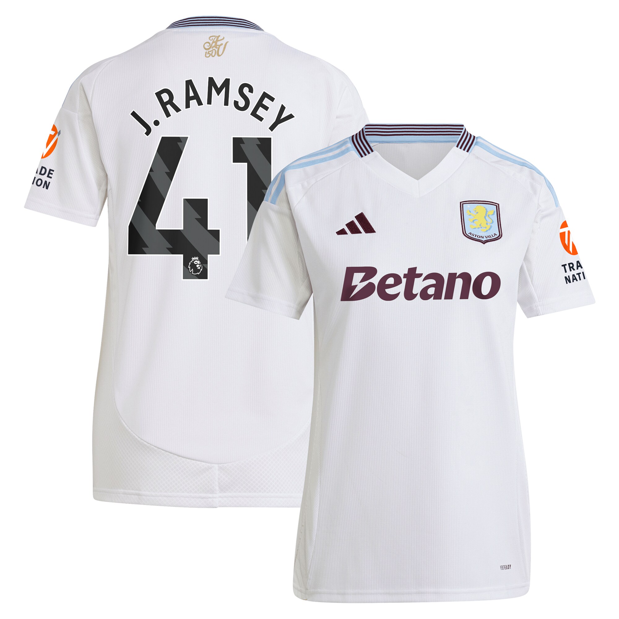 aston villa adidas away shirt 2024-25 – womens with j. ramsey 41 printing Collection | Official Aston Villa Shirts