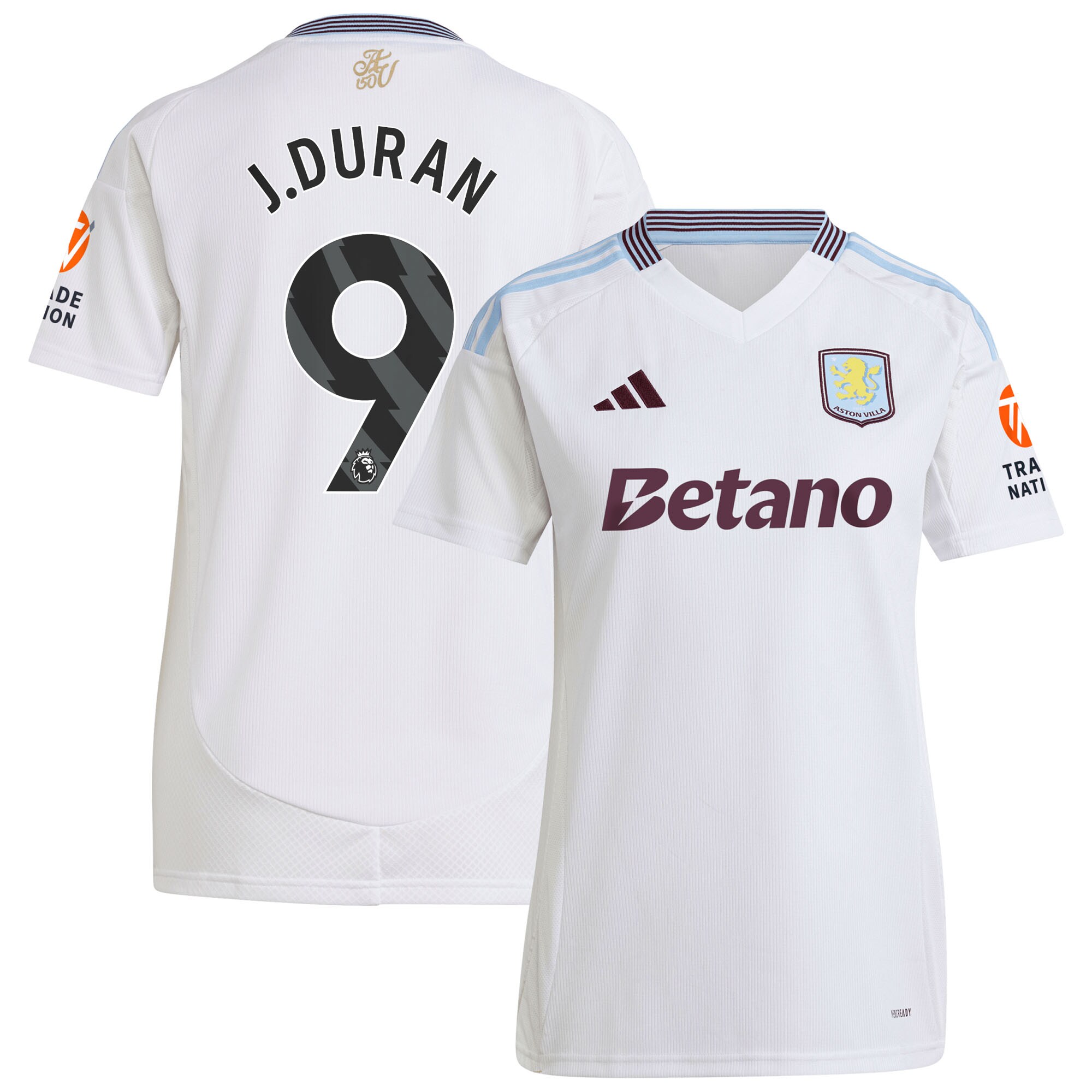 aston villa adidas away shirt 2024-25 – womens with j.duran 9 printing Collection | Official Aston Villa Shirts