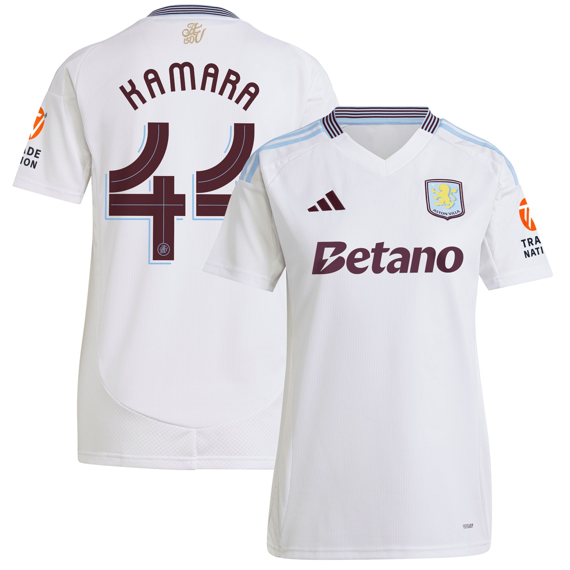 aston villa adidas away shirt 2024-25 – womens with kamara 44 cup printing Collection | Official Aston Villa Shirts