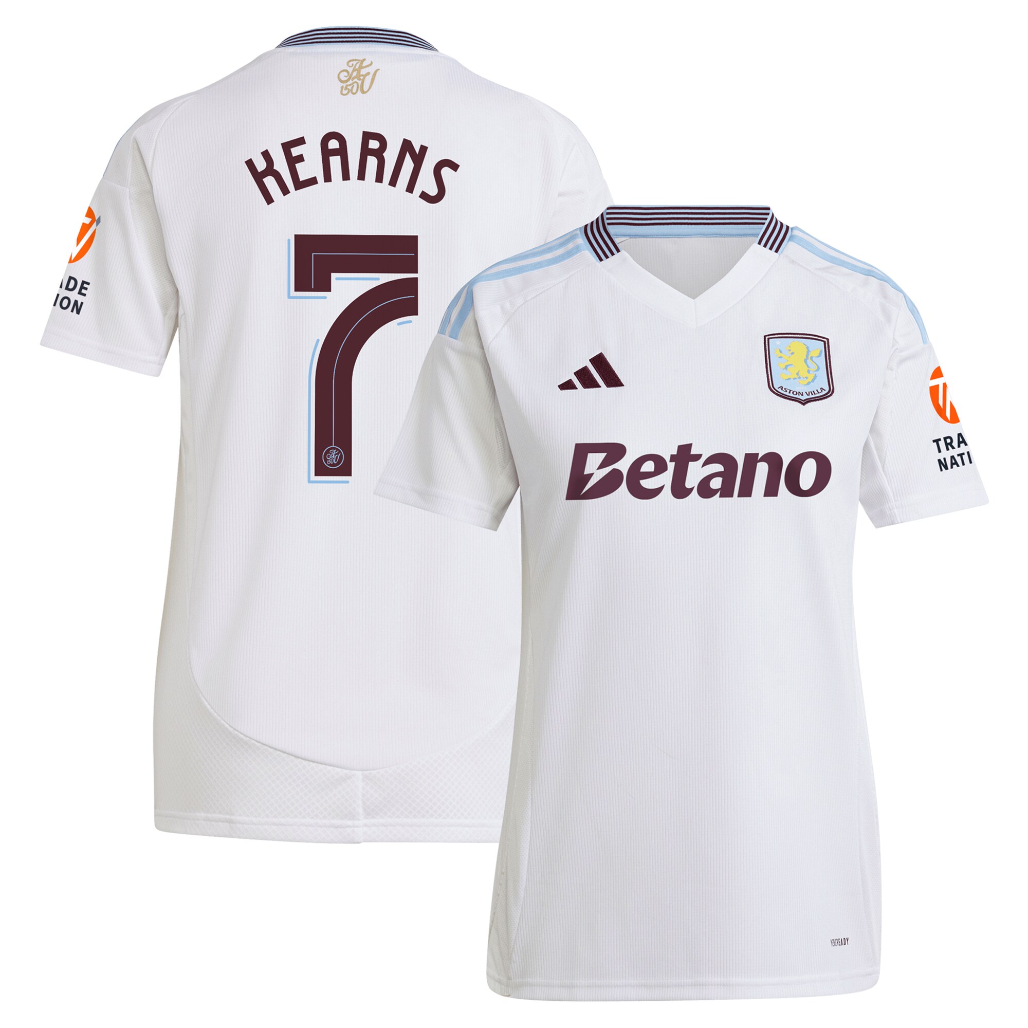 aston villa adidas away shirt 2024-25 – womens with kearns 7 cup printing Collection | Official Aston Villa Shirts