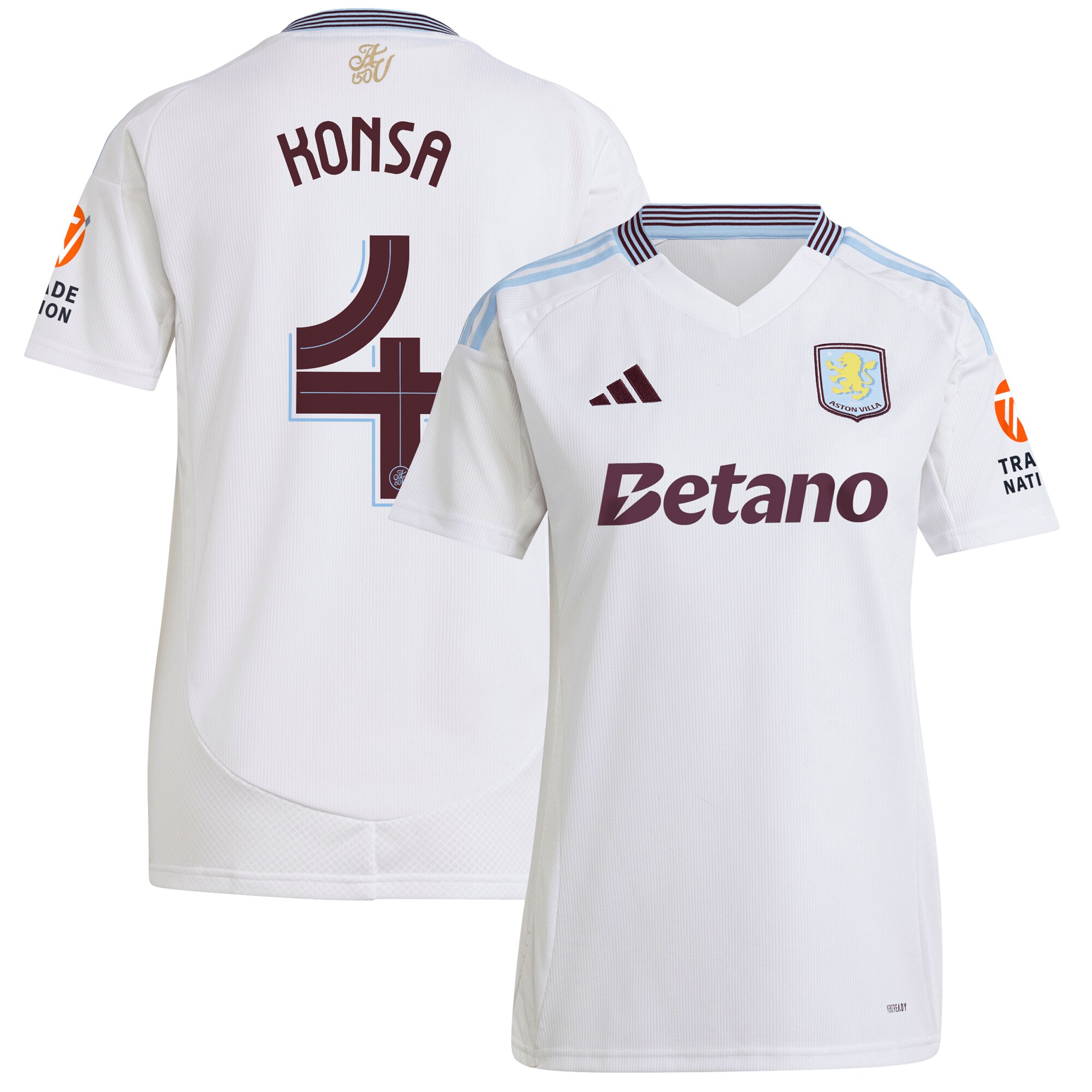 aston villa adidas away shirt 2024-25 – womens with konsa 4 cup printing Collection | Official Aston Villa Shirts