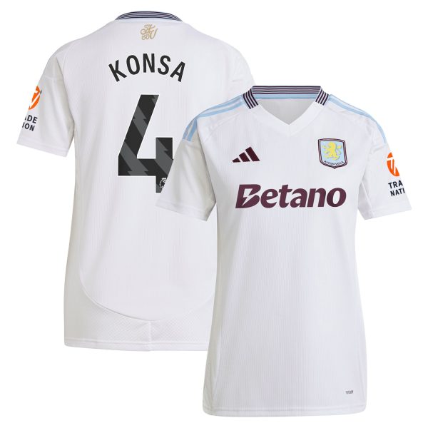 aston villa adidas away shirt 2024-25 – womens with konsa 4 printing Collection | Official Aston Villa Shirts