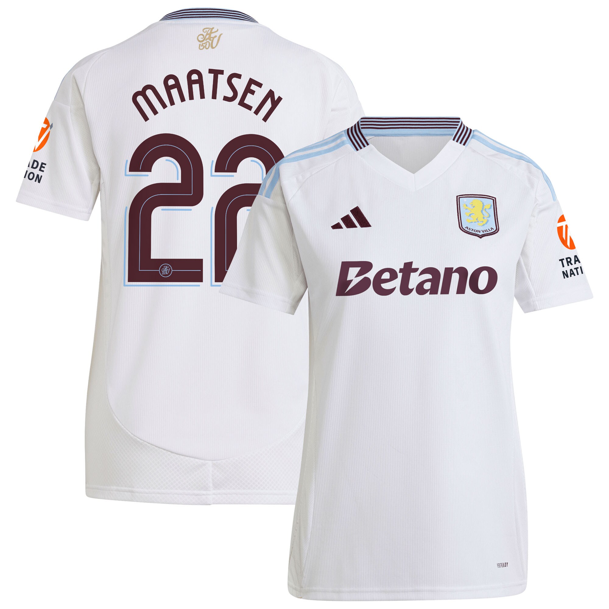 aston villa adidas away shirt 2024-25 – womens with maatsen 22 cup printing Collection | Official Aston Villa Shirts