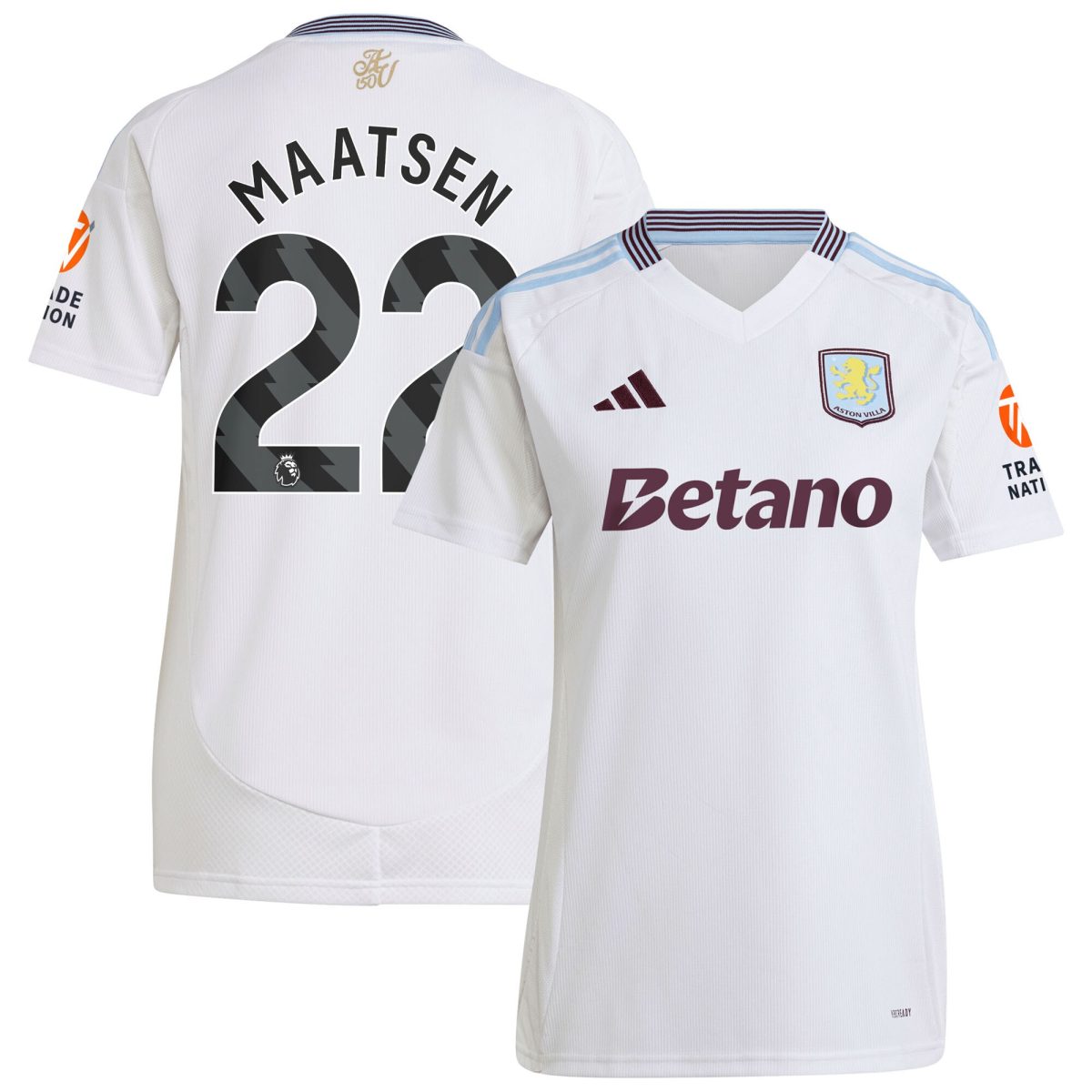 aston villa adidas away shirt 2024-25 – womens with maatsen 22 printing Collection | Official Aston Villa Shirts