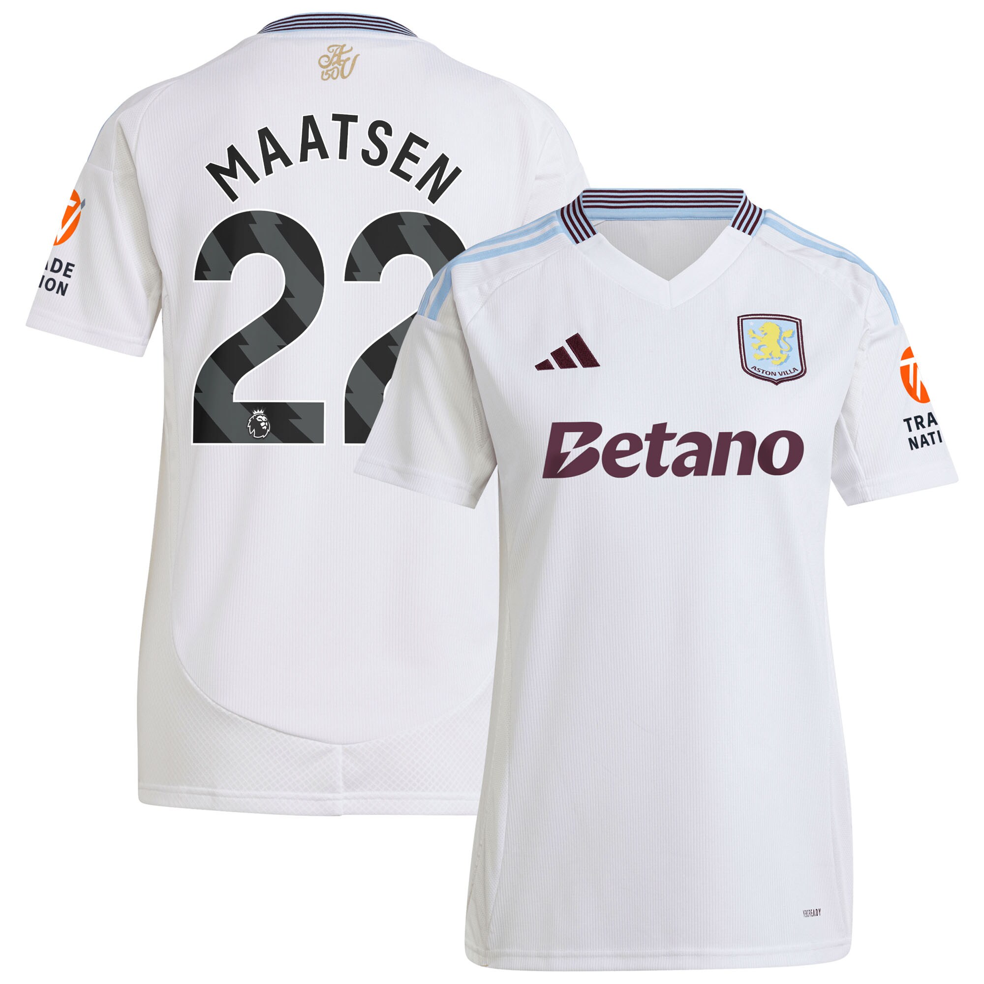aston villa adidas away shirt 2024-25 – womens with maatsen 22 printing Collection | Official Aston Villa Shirts