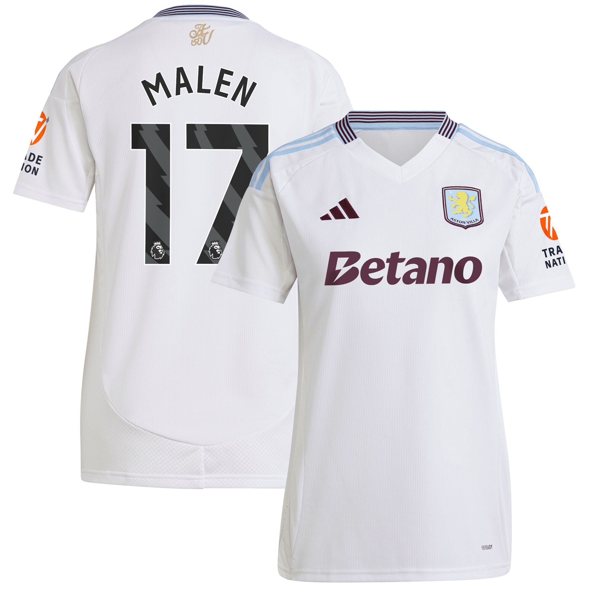 aston villa adidas away shirt 2024-25 – womens with malen 17 printing Collection | Official Aston Villa Shirts