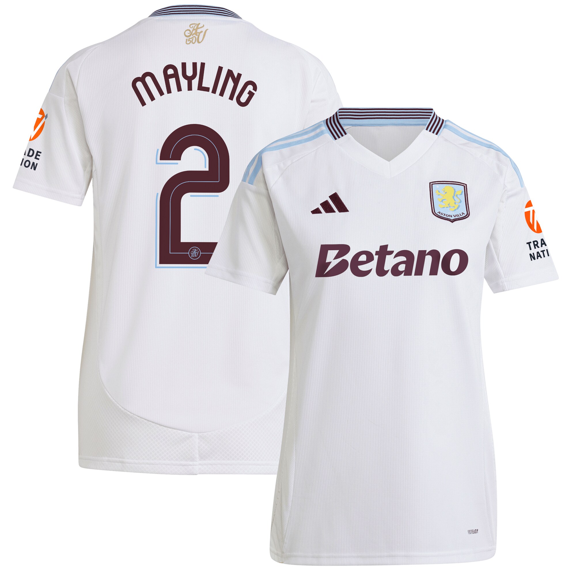 aston villa adidas away shirt 2024-25 – womens with mayling 2 cup printing Collection | Official Aston Villa Shirts