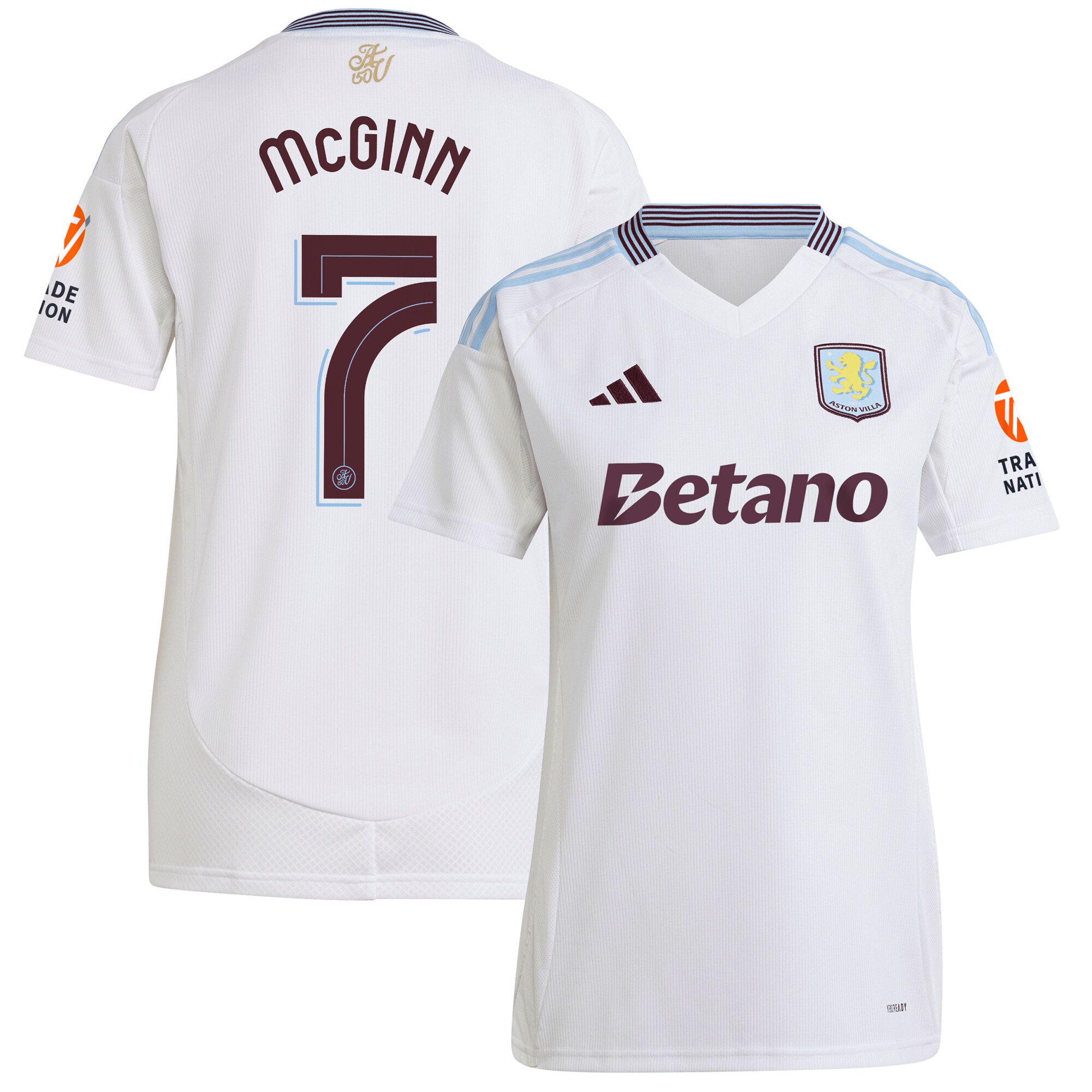 aston villa adidas away shirt 2024-25 – womens with mcginn 7 cup printing Collection | Official Aston Villa Shirts