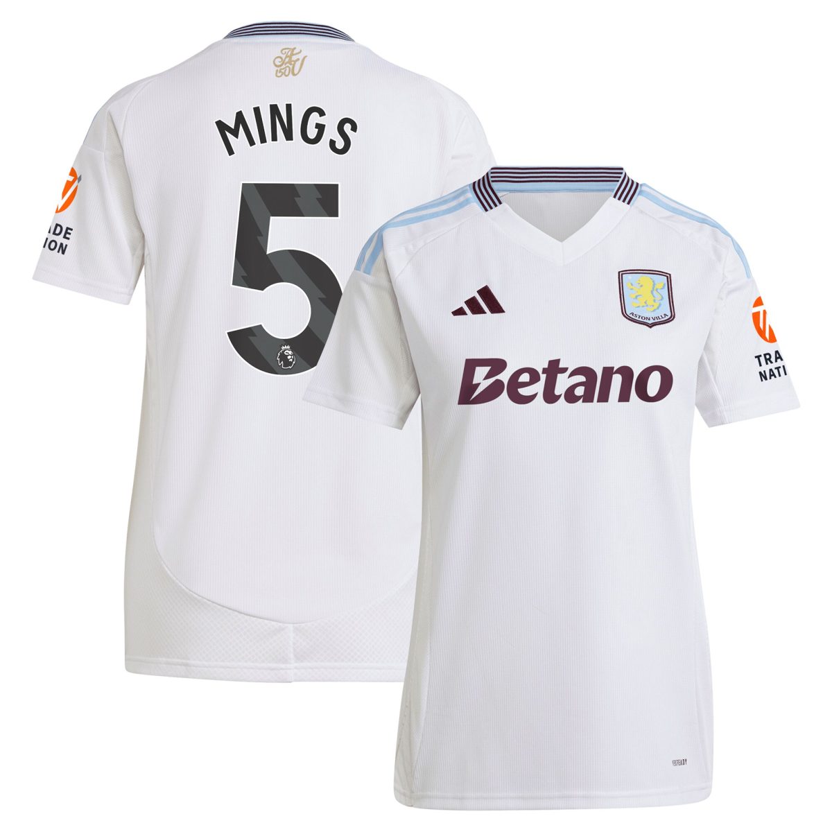 aston villa adidas away shirt 2024-25 – womens with mings 5 printing Collection | Official Aston Villa Shirts