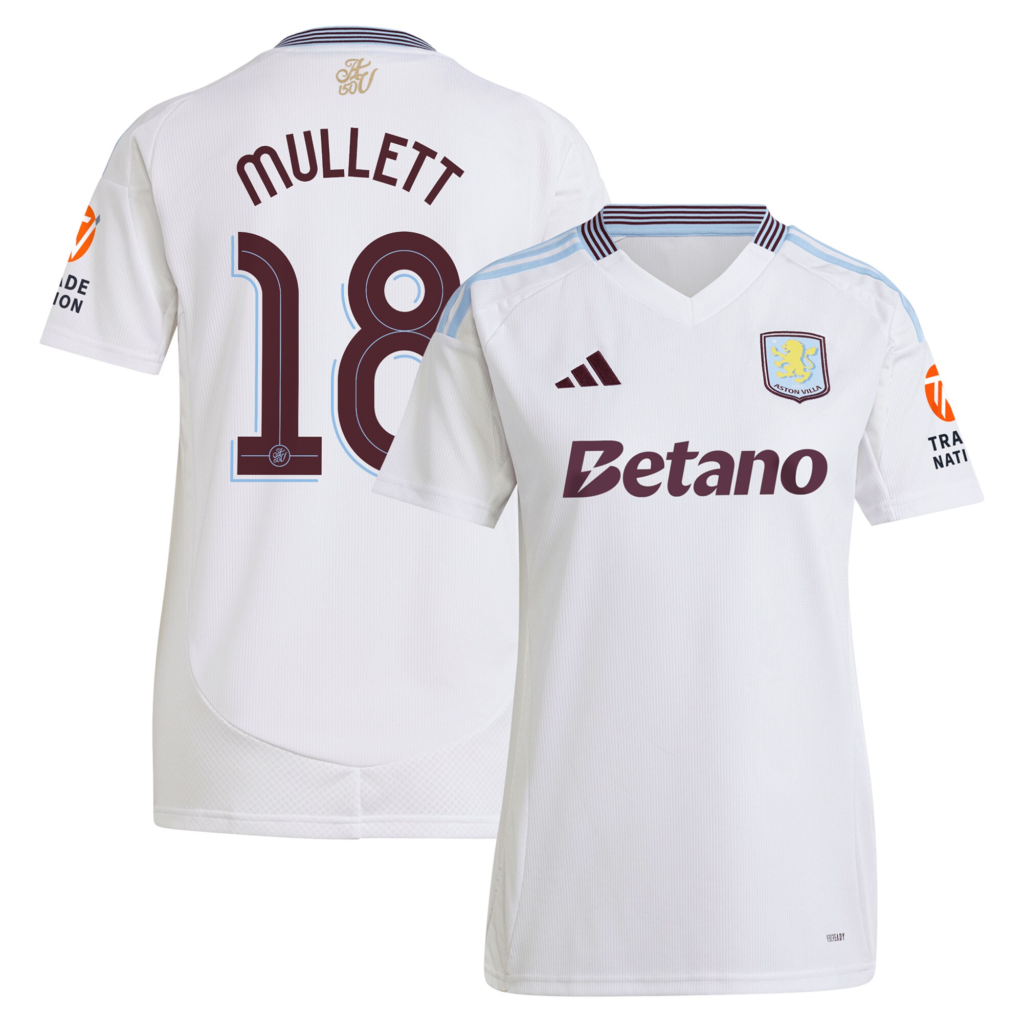 aston villa adidas away shirt 2024-25 – womens with mullett 18 cup printing Collection | Official Aston Villa Shirts