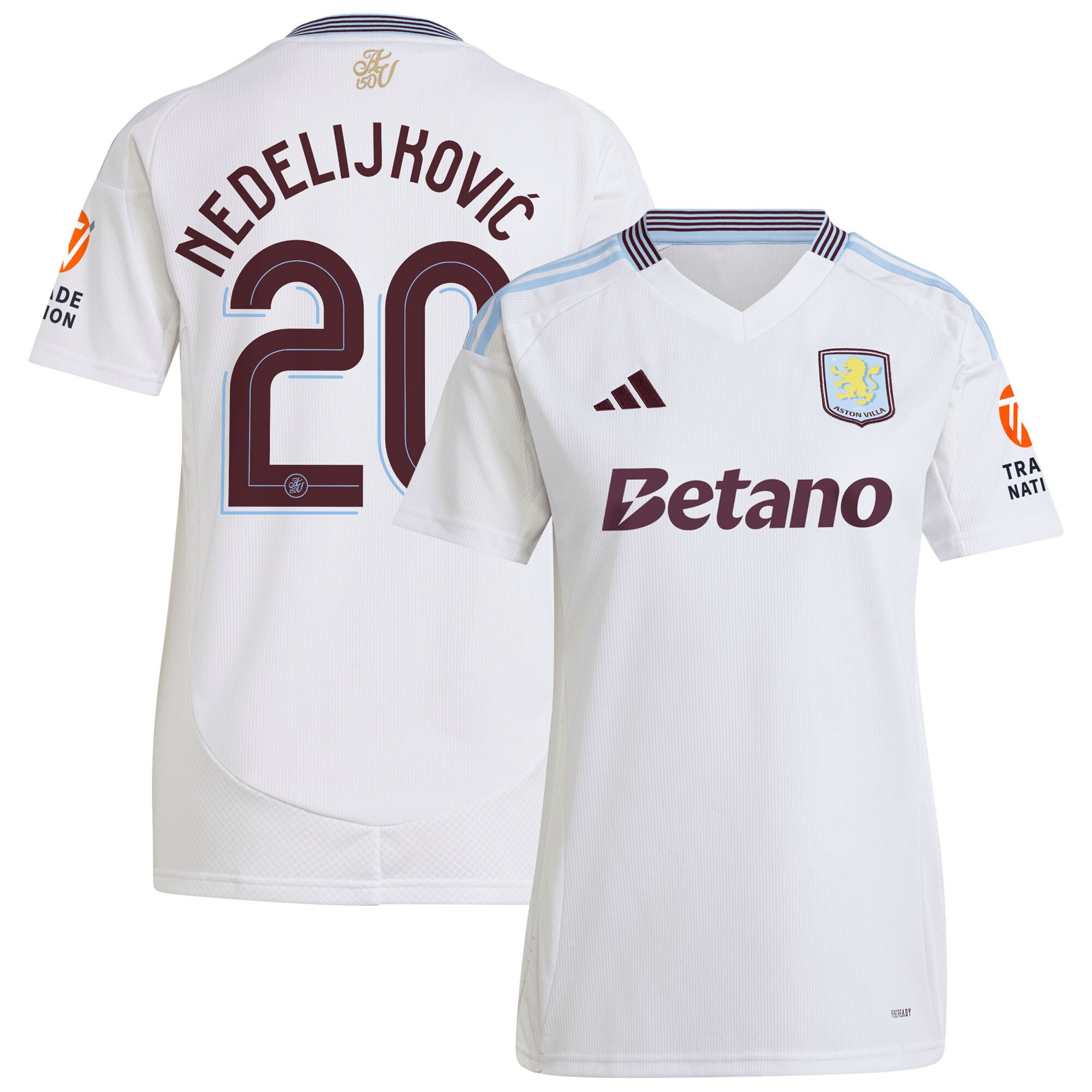aston villa adidas away shirt 2024-25 – womens with nedeljković 20 cup printing Collection | Official Aston Villa Shirts