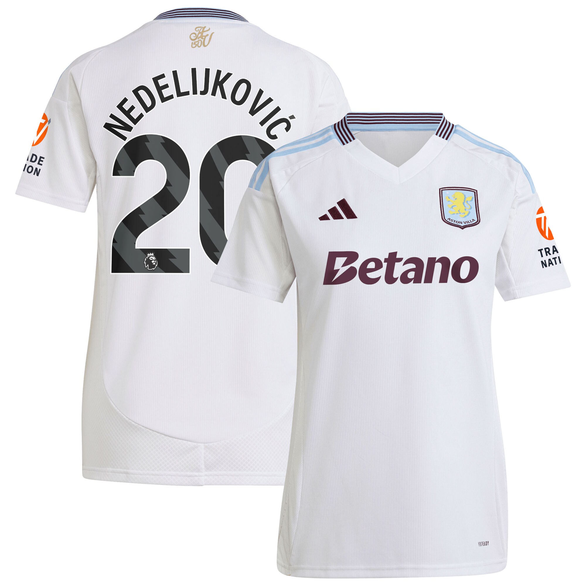 aston villa adidas away shirt 2024-25 – womens with nedeljković 20 printing Collection | Official Aston Villa Shirts