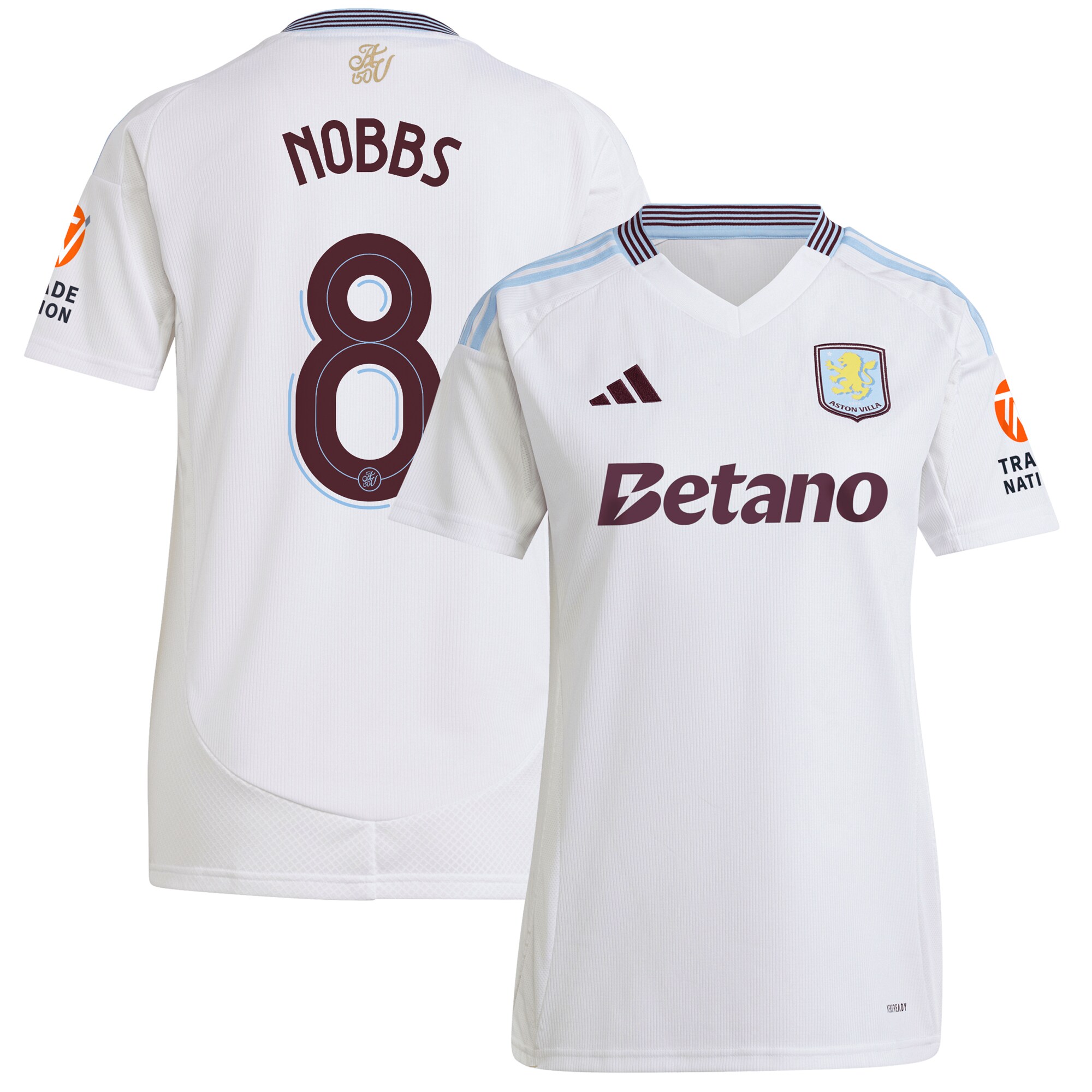 aston villa adidas away shirt 2024-25 – womens with nobbs 8 cup printing Collection | Official Aston Villa Shirts