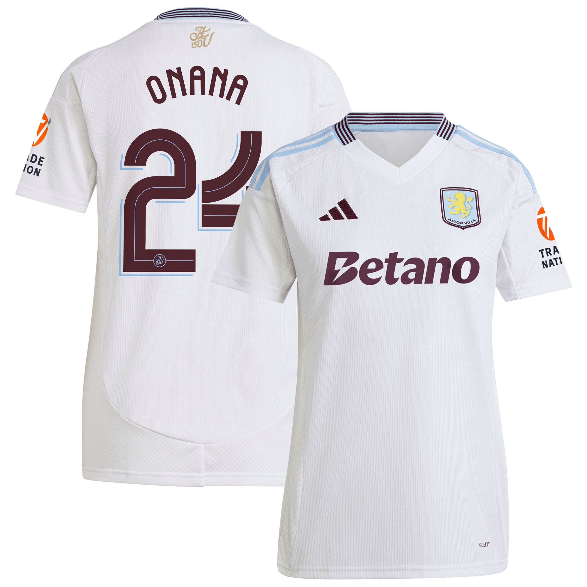 aston villa adidas away shirt 2024-25 – womens with onana 24 cup printing Collection | Official Aston Villa Shirts