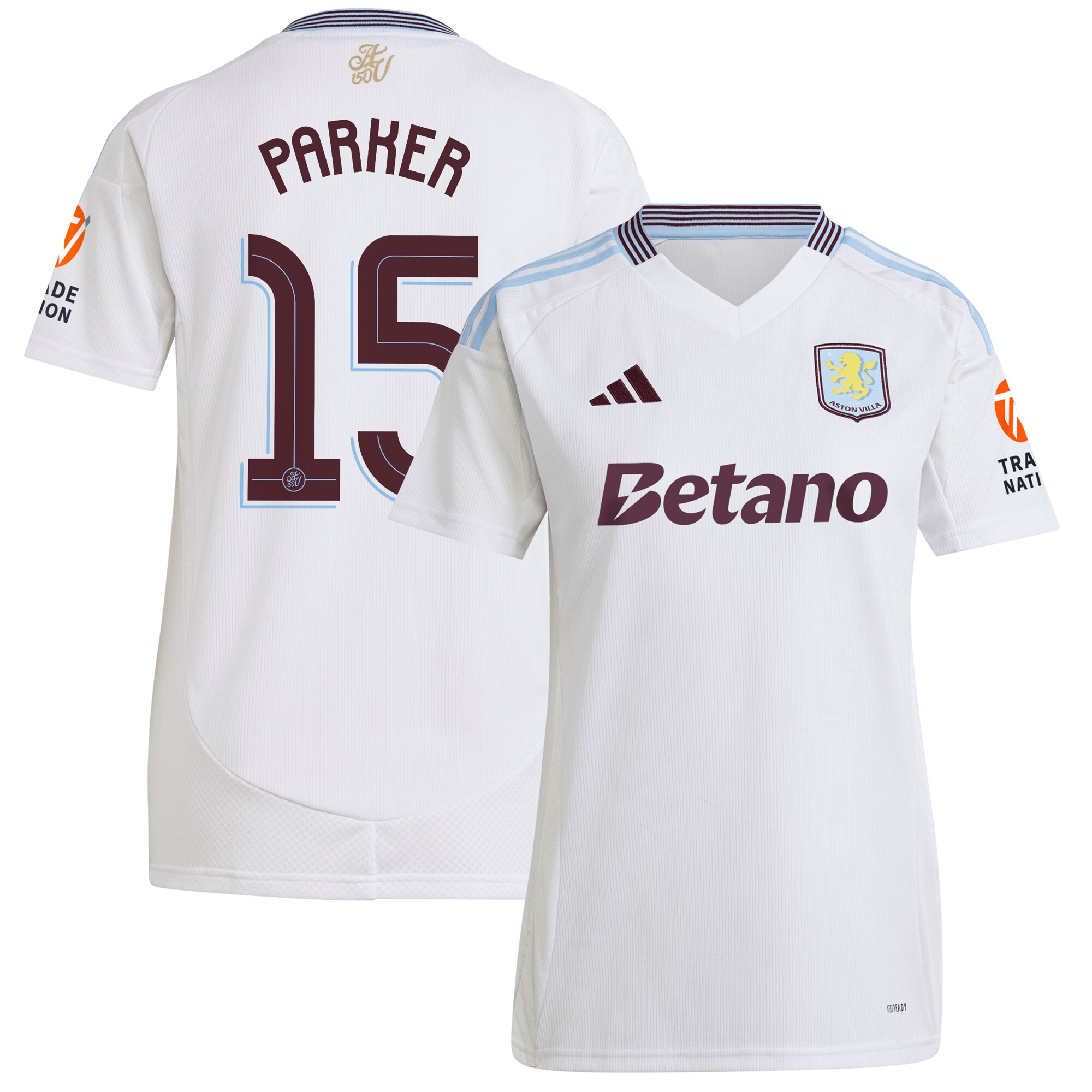 aston villa adidas away shirt 2024-25 – womens with parker 15 cup printing Collection | Official Aston Villa Shirts