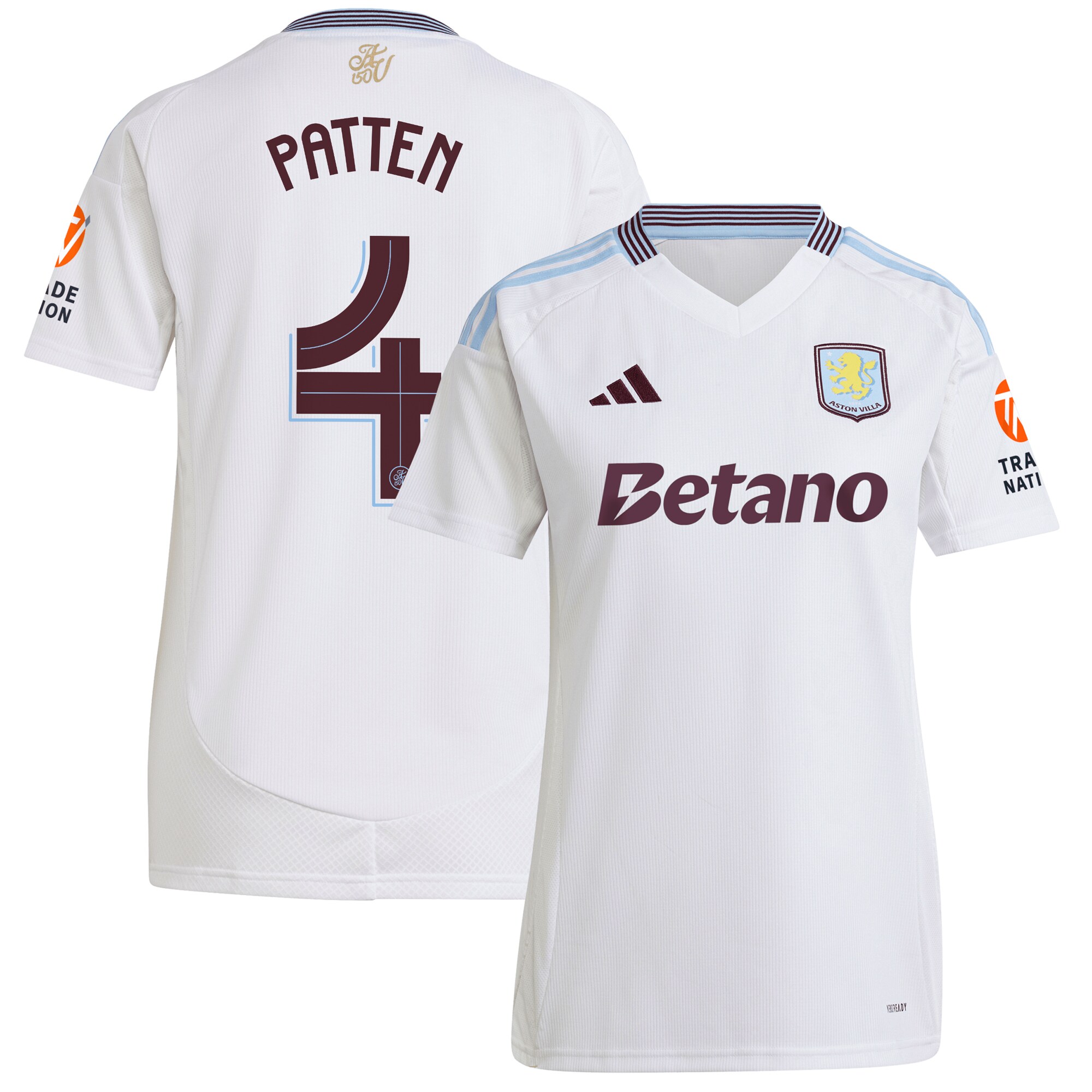 aston villa adidas away shirt 2024-25 – womens with patten 4 cup printing Collection | Official Aston Villa Shirts