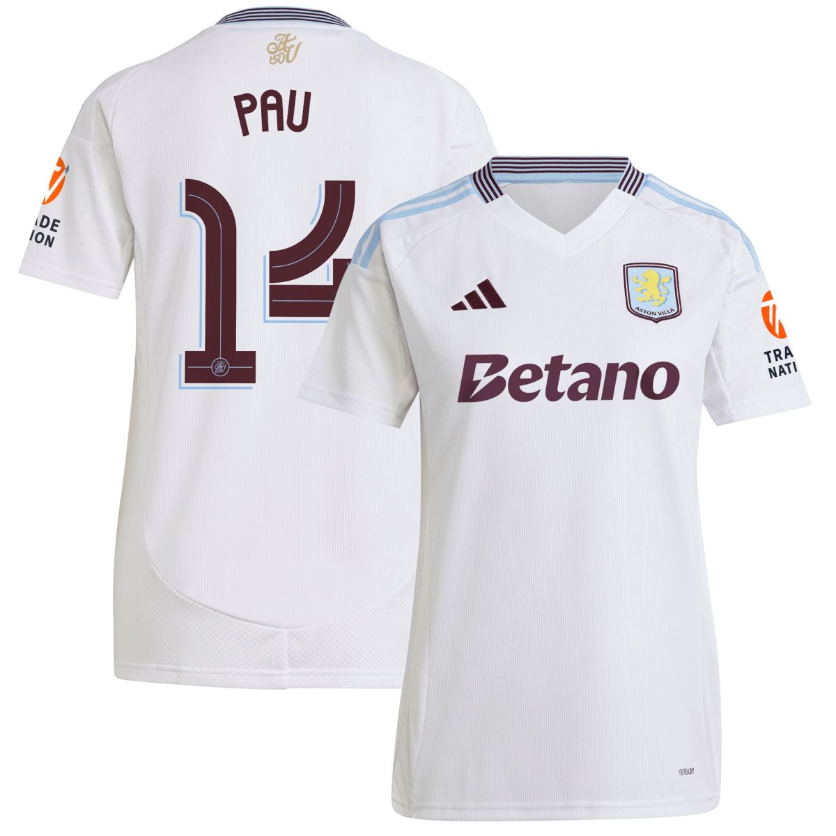 aston villa adidas away shirt 2024-25 – womens with pau 14 cup printing Collection | Official Aston Villa Shirts